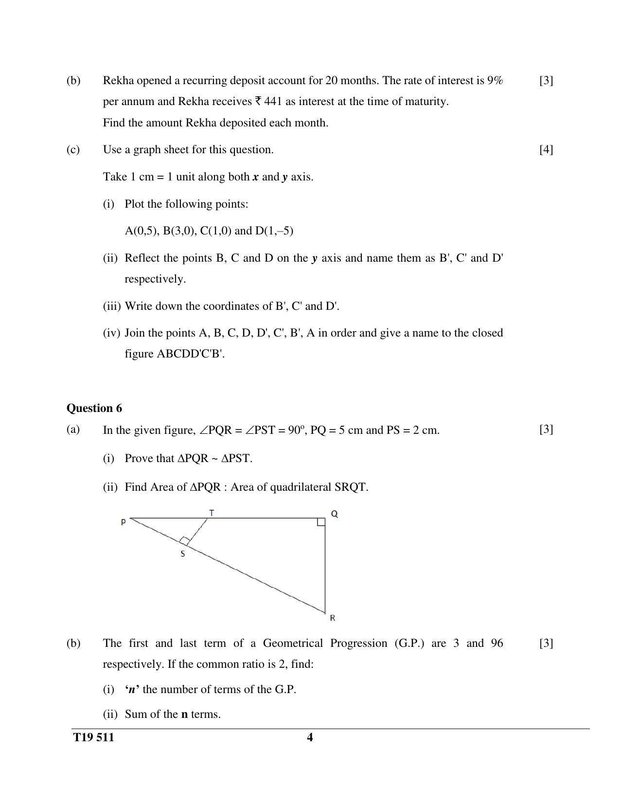 ISC Class 12 2019 Mathematics Question Paper - Page 4