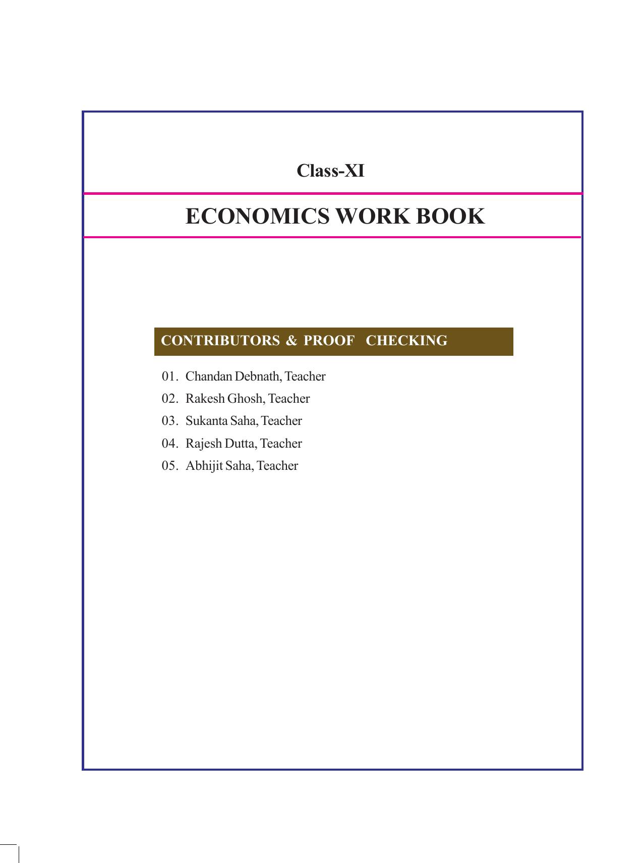Tripura Board Class 11 Economics English Version Workbooks - Page 4
