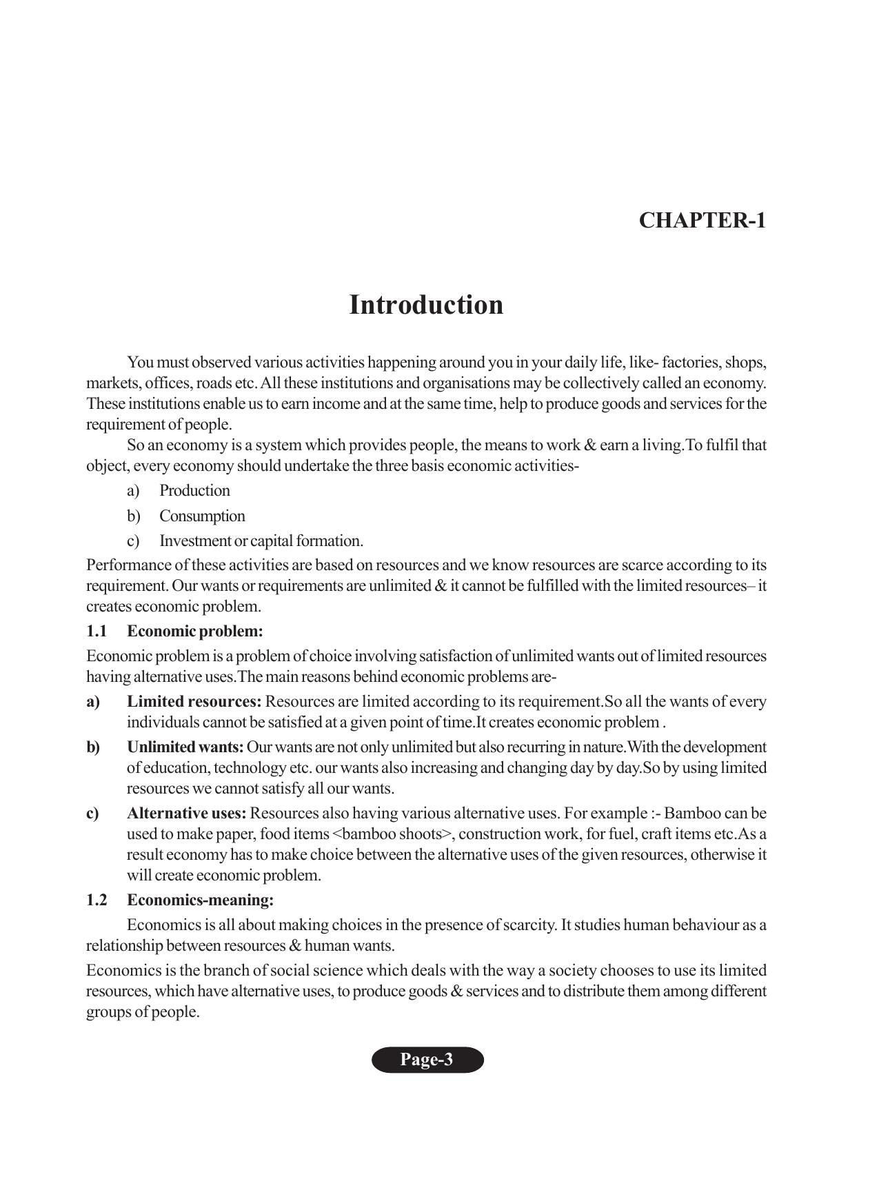 Tripura Board Class 11 Economics English Version Workbooks - Page 7