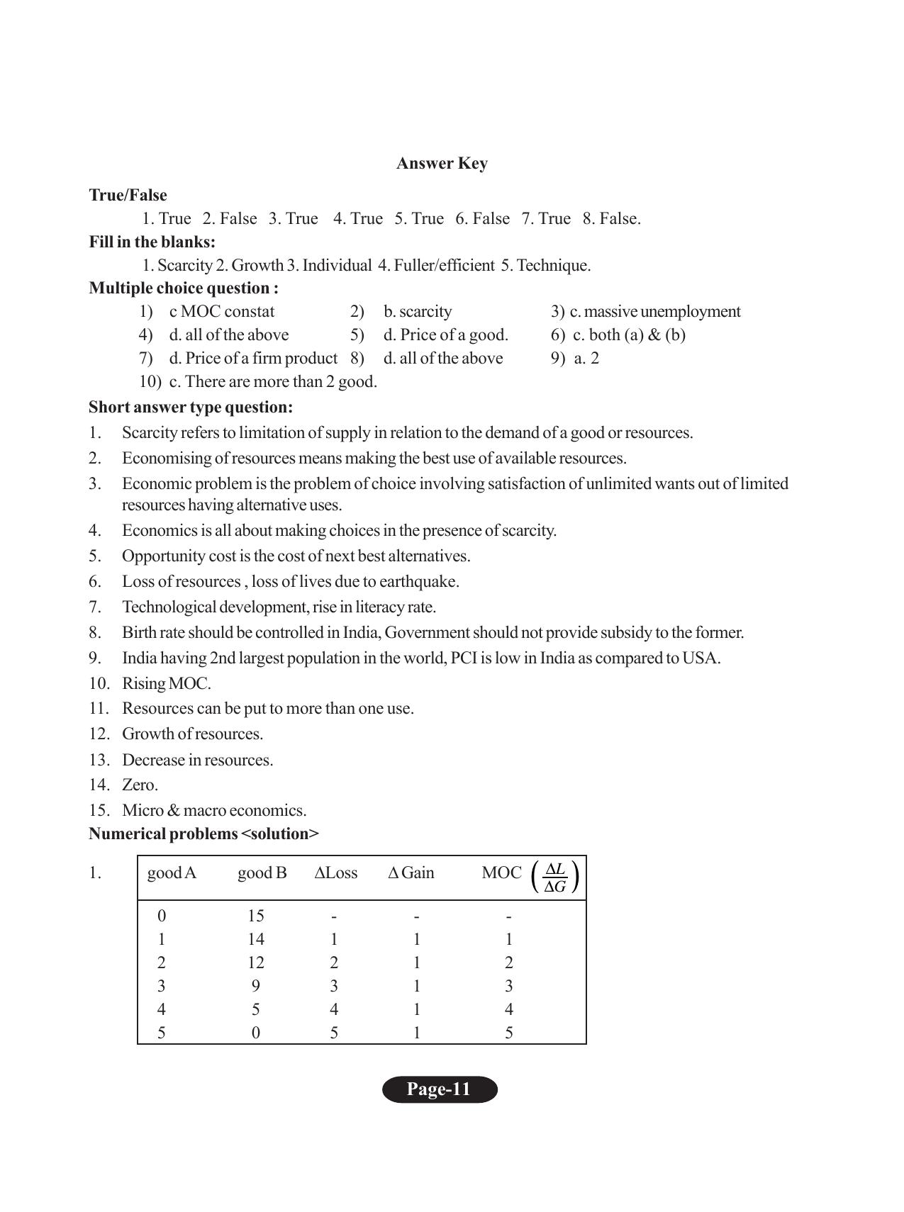 Tripura Board Class 11 Economics English Version Workbooks - Page 15