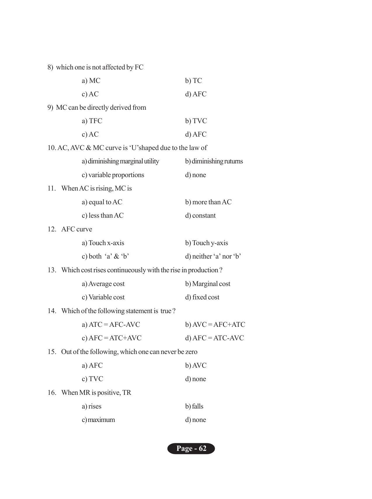 Tripura Board Class 11 Economics English Version Workbooks - Page 66