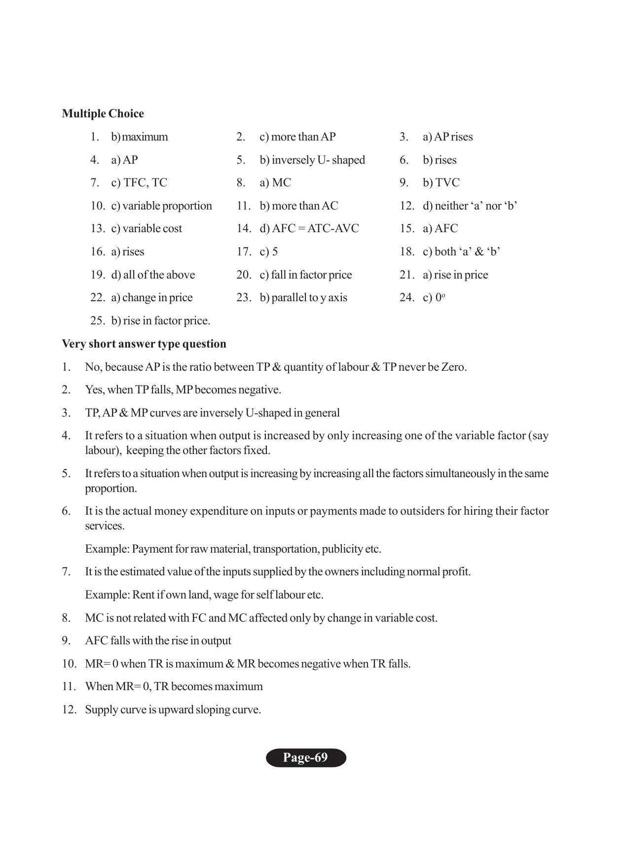 Tripura Board Class 11 Economics English Version Workbooks - Page 73