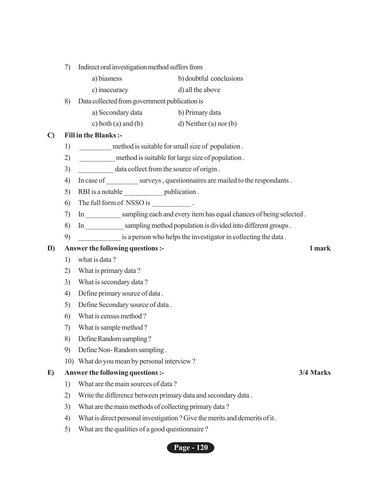 Tripura Board Class 11 Economics English Version Workbooks - Page 124