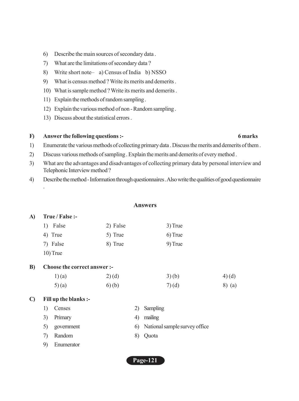 Tripura Board Class 11 Economics English Version Workbooks - Page 125