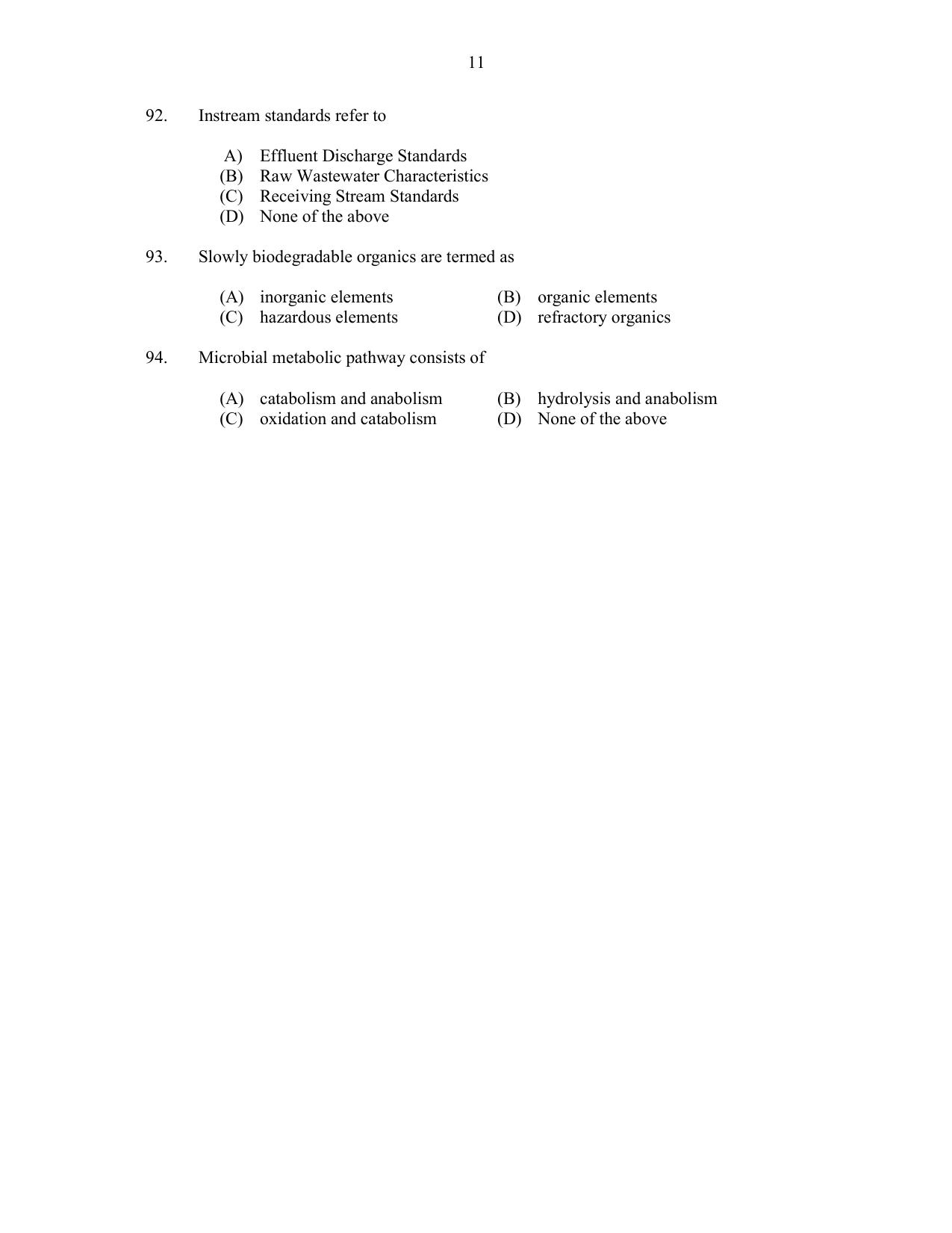 CUSAT CAT 2017 Engineering Science Question Paper - Page 11
