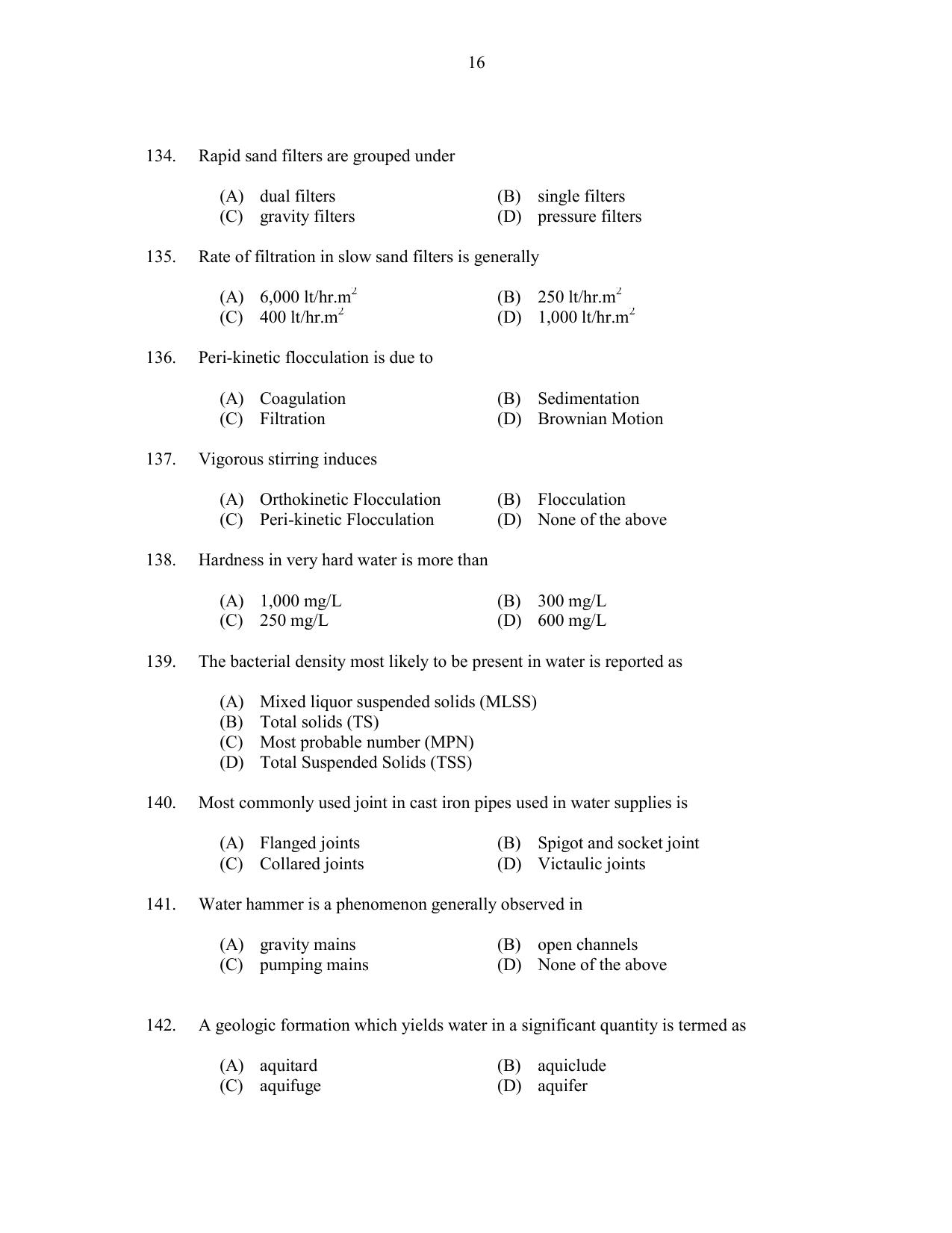CUSAT CAT 2017 Engineering Science Question Paper - Page 16