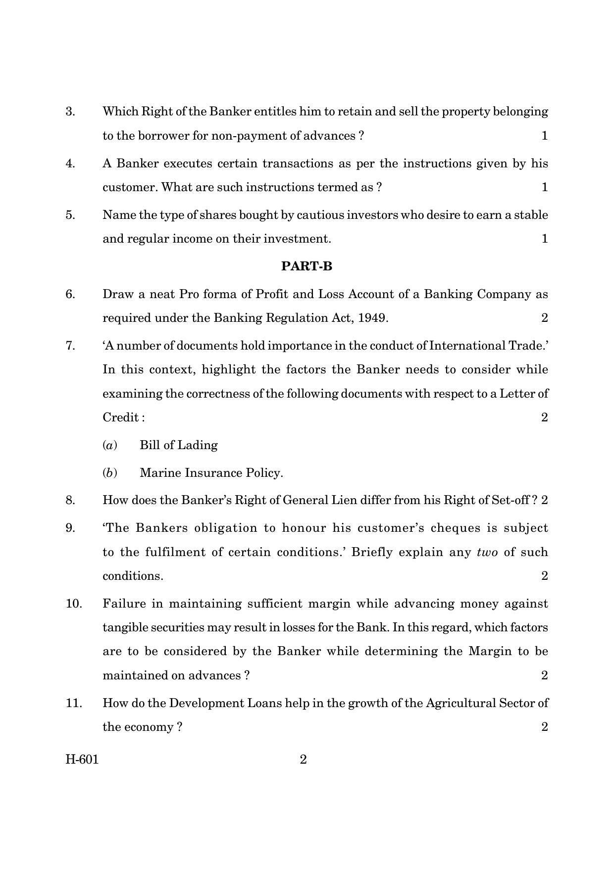 Goa Board Class 12 Banking   (March 2019) Question Paper - Page 2