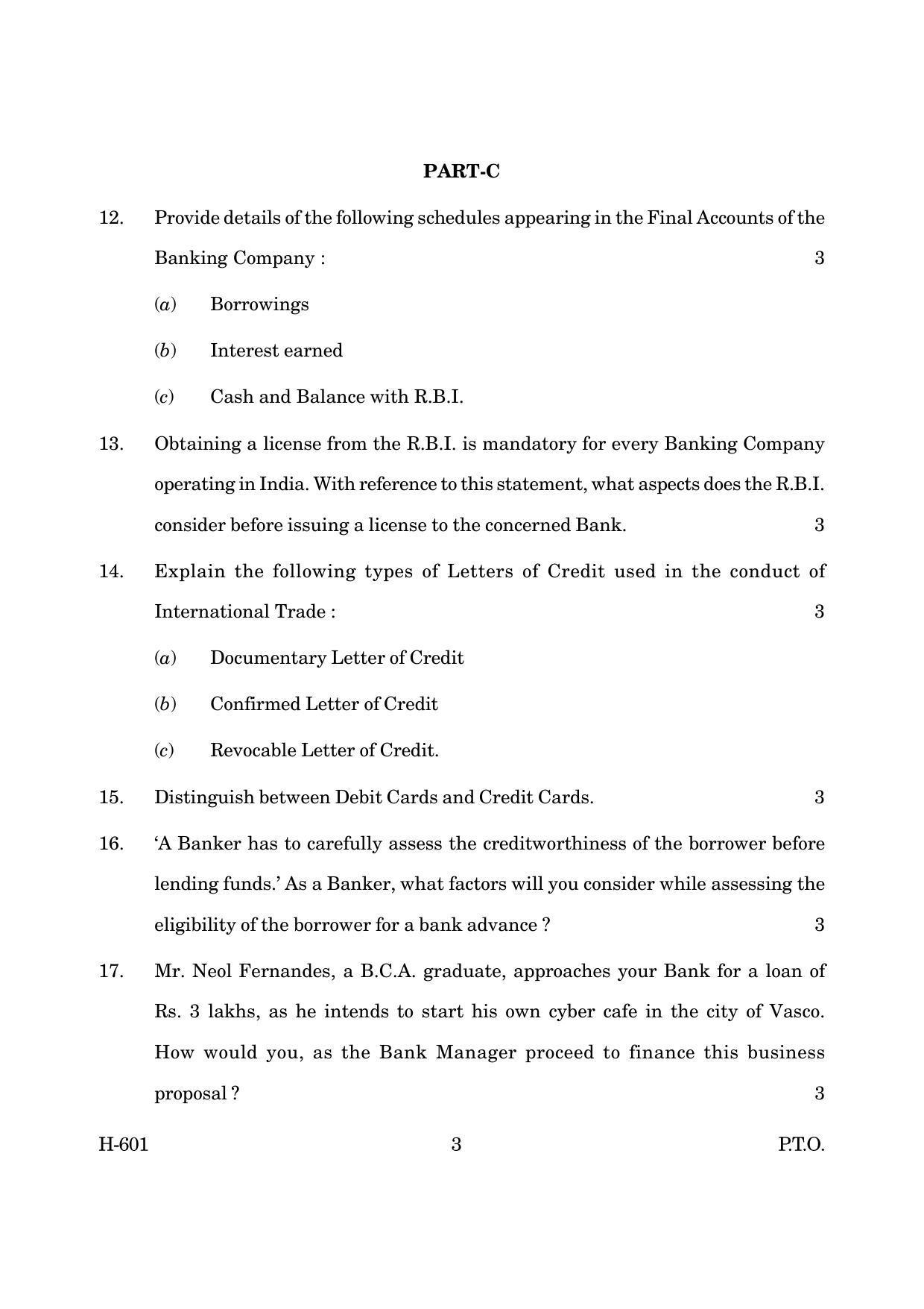 Goa Board Class 12 Banking   (March 2019) Question Paper - Page 3