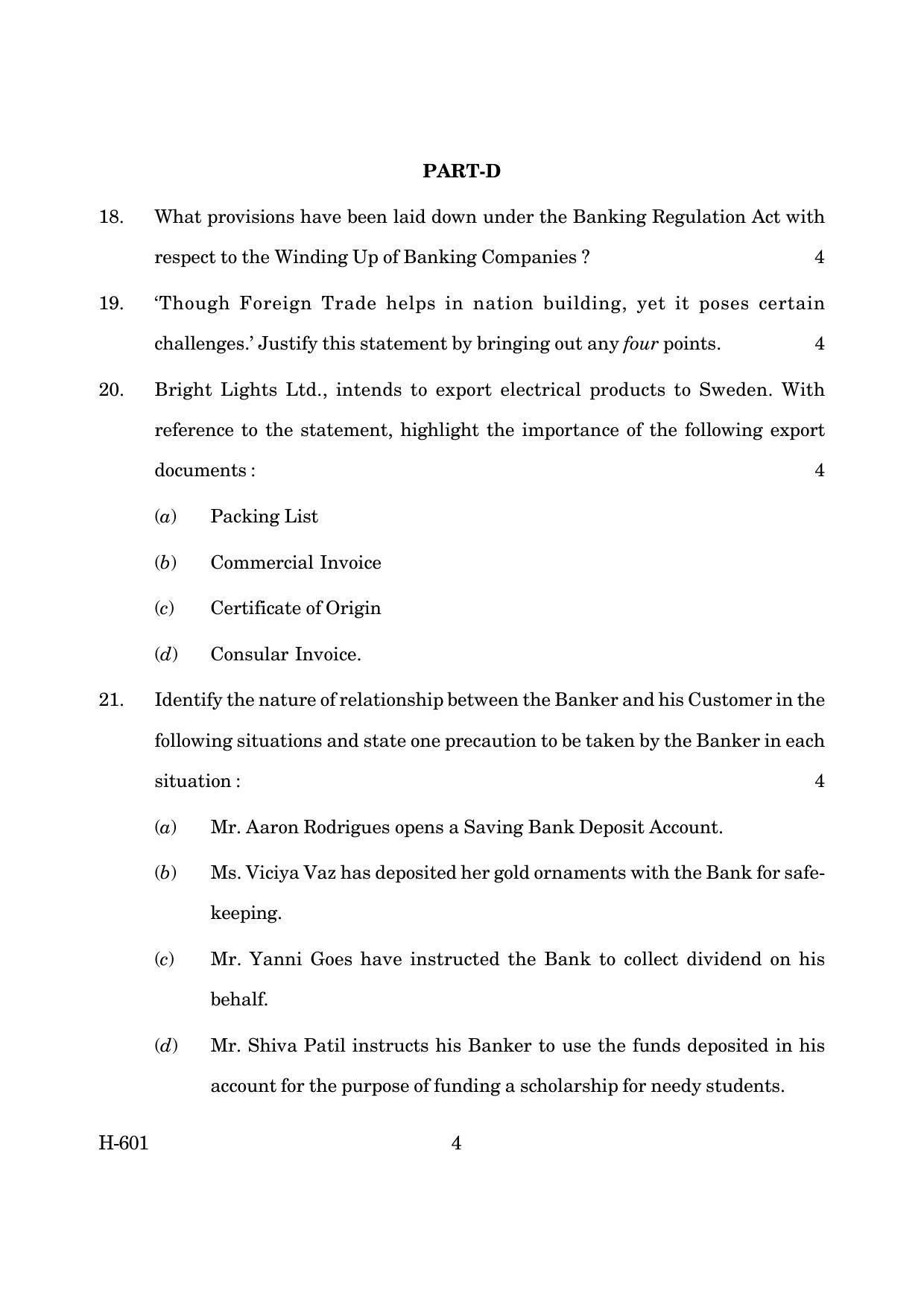 Goa Board Class 12 Banking   (March 2019) Question Paper - Page 4