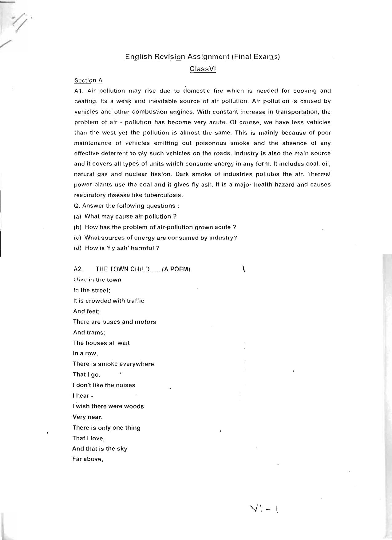 CBSE Worksheets for Class 6 English Practice Assignment 21 - Page 1