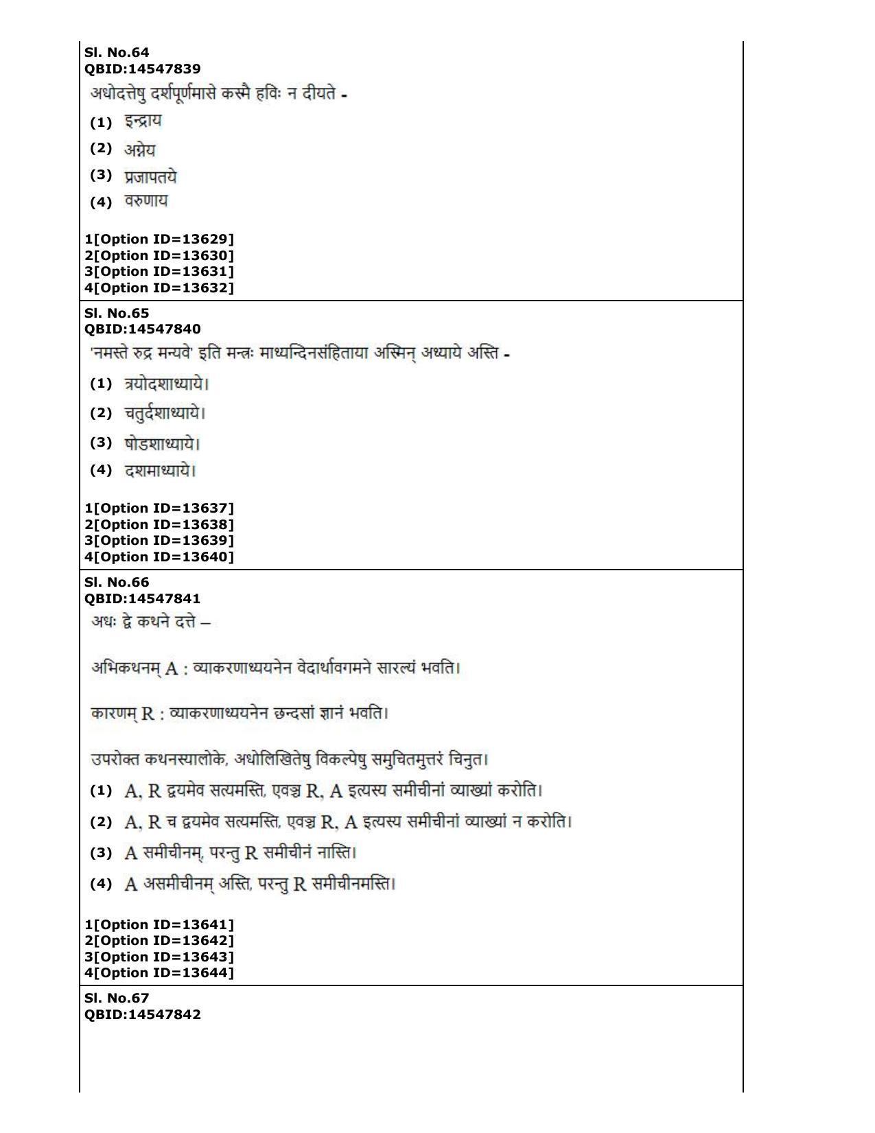 CUET (PG) 2022: PGQP-63 Shukla Yajurveda Bashyam Krishna Yajurvveda Bashyam Atharvanaveda Bashyam Veda (05-09-2022) Question Paper - Page 27