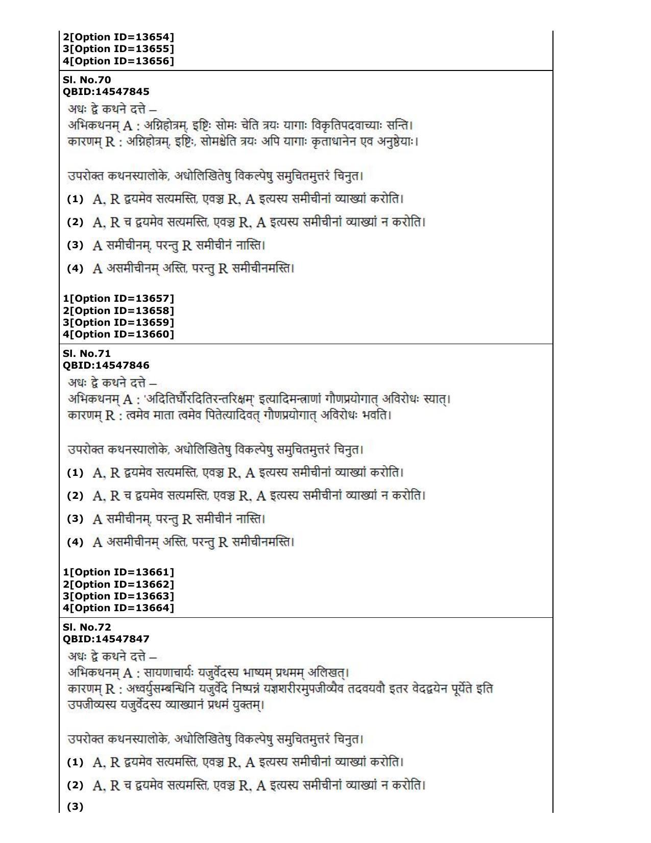 CUET (PG) 2022: PGQP-63 Shukla Yajurveda Bashyam Krishna Yajurvveda Bashyam Atharvanaveda Bashyam Veda (05-09-2022) Question Paper - Page 29