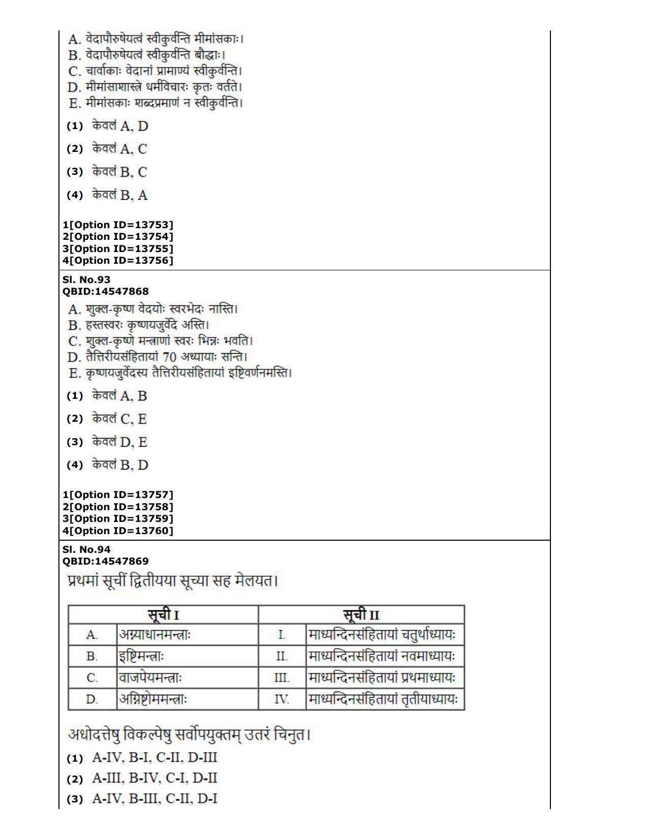CUET (PG) 2022: PGQP-63 Shukla Yajurveda Bashyam Krishna Yajurvveda Bashyam Atharvanaveda Bashyam Veda (05-09-2022) Question Paper - Page 38