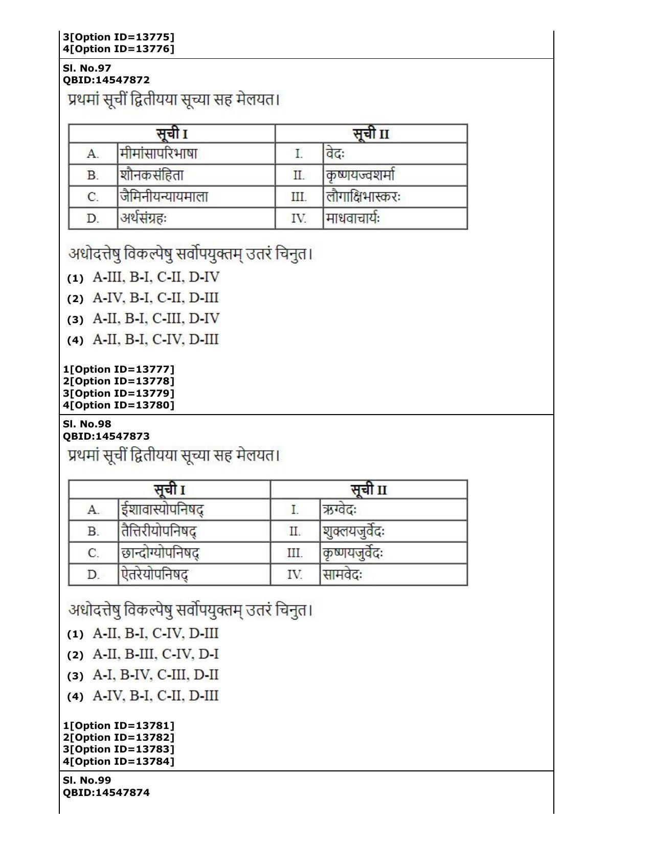 CUET (PG) 2022: PGQP-63 Shukla Yajurveda Bashyam Krishna Yajurvveda Bashyam Atharvanaveda Bashyam Veda (05-09-2022) Question Paper - Page 40