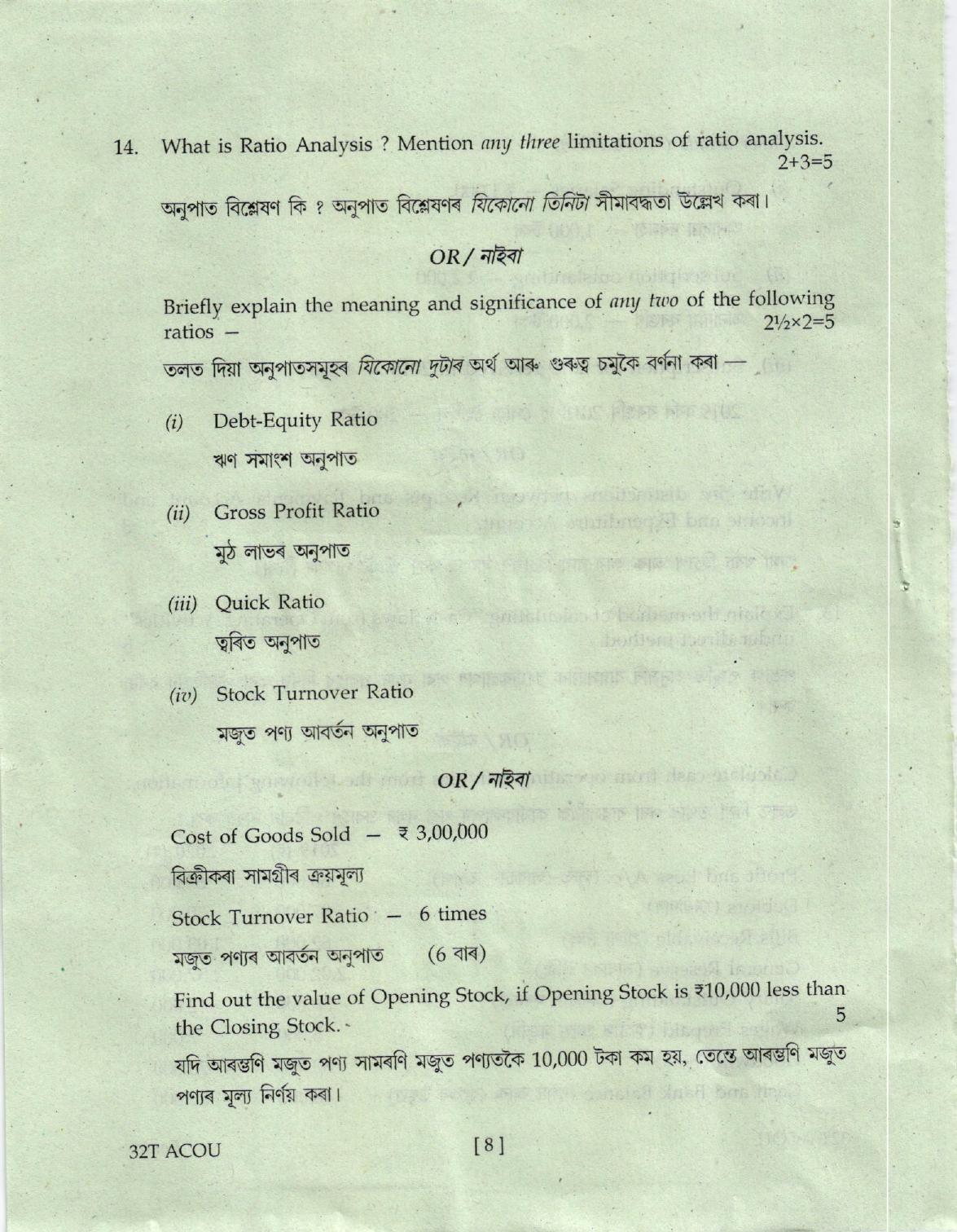 AHSEC Class 12 Accountancy Question Papers 2022 - Page 8