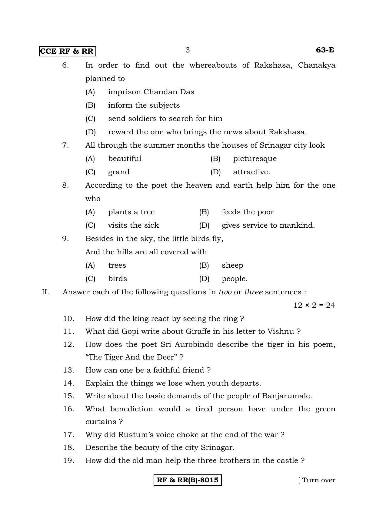 Karnataka SSLC English - Third Language - ENGLISH (63E-B Version) March/April 2019 Question Paper - Page 3
