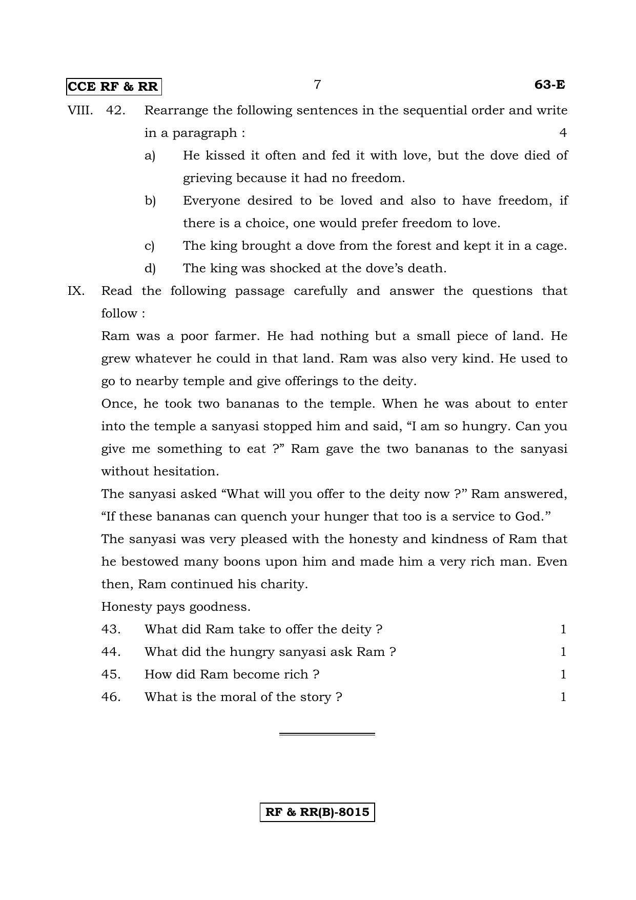 Karnataka SSLC English - Third Language - ENGLISH (63E-B Version) March/April 2019 Question Paper - Page 7