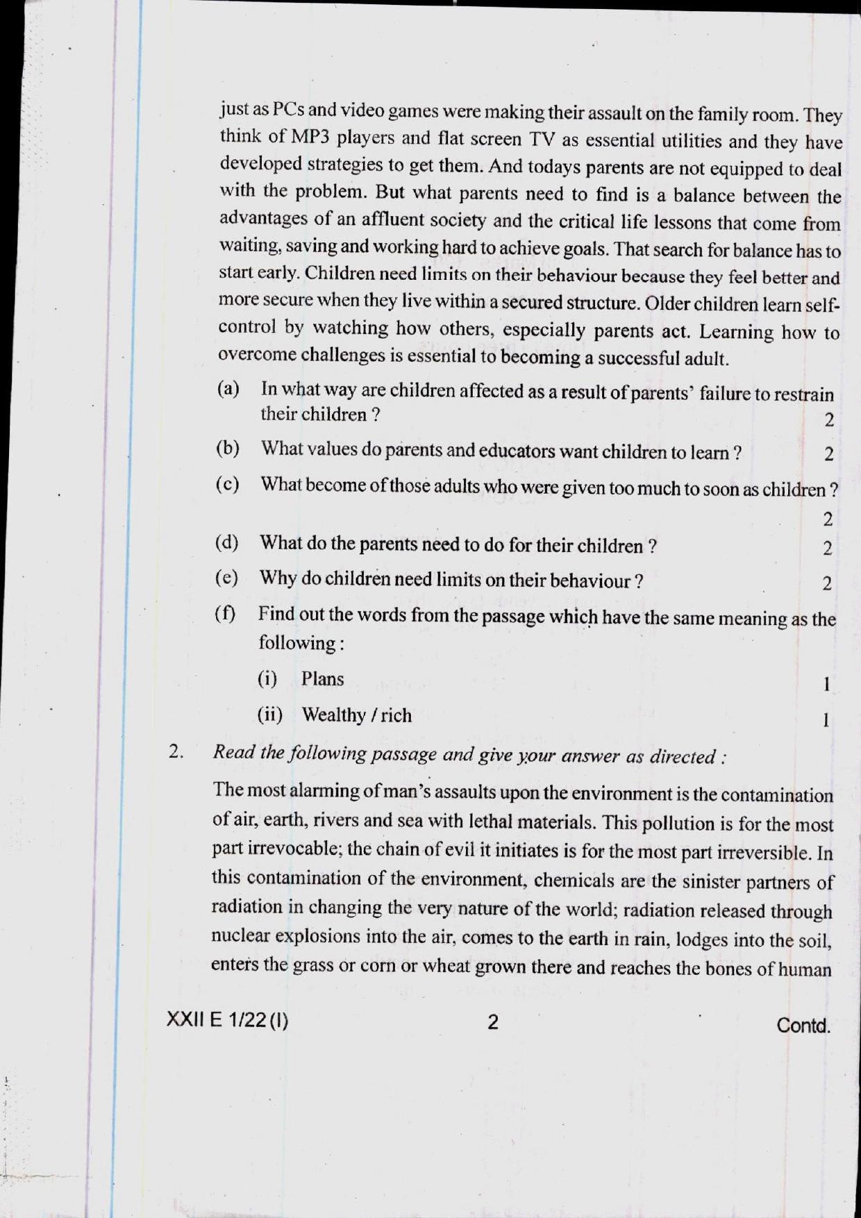 COHSEM 12th Question Papers Improvement 2022  - Page 2