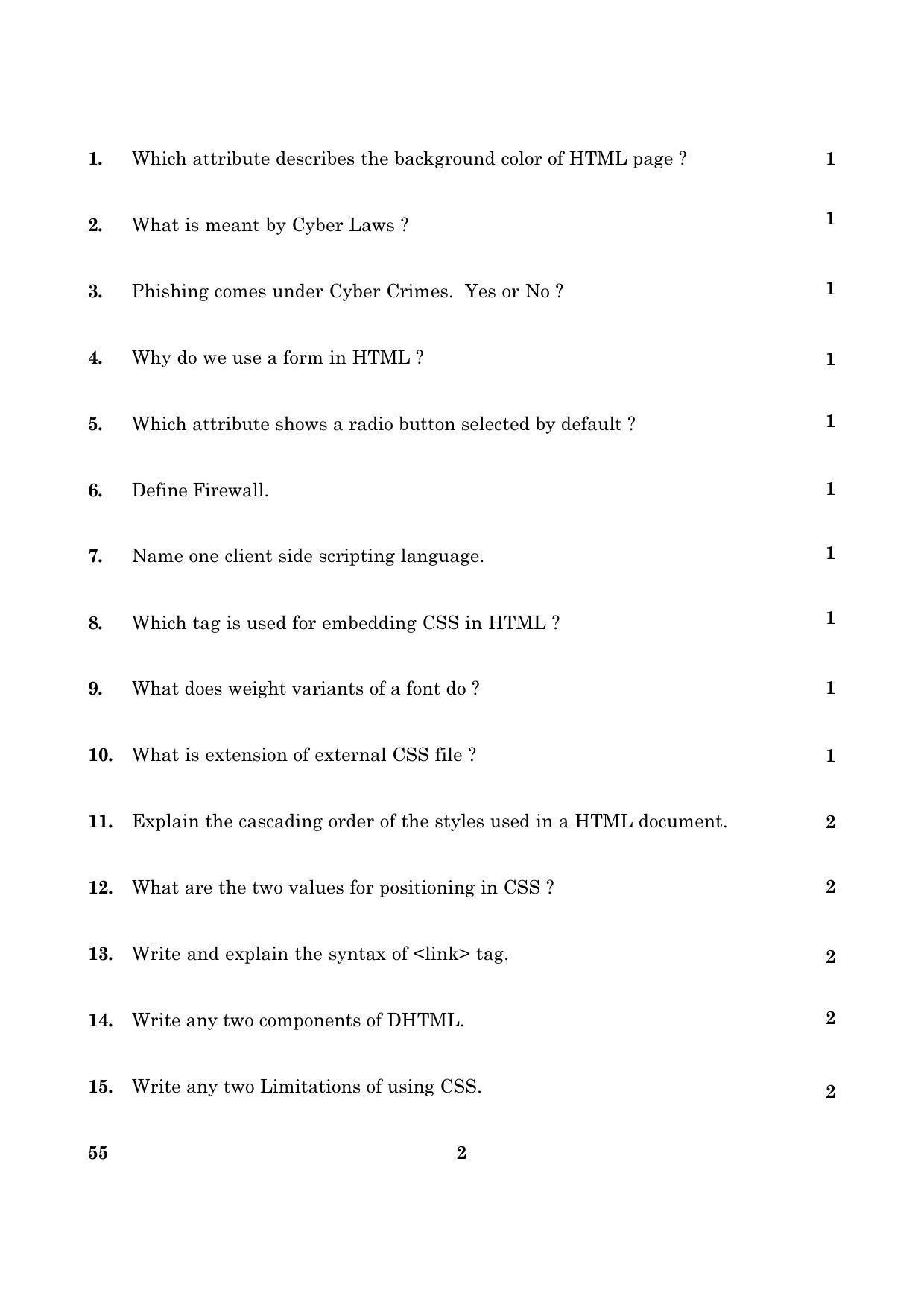 CBSE Class 10 055 Information And Communication Tech. 2016 Question Paper - Page 2