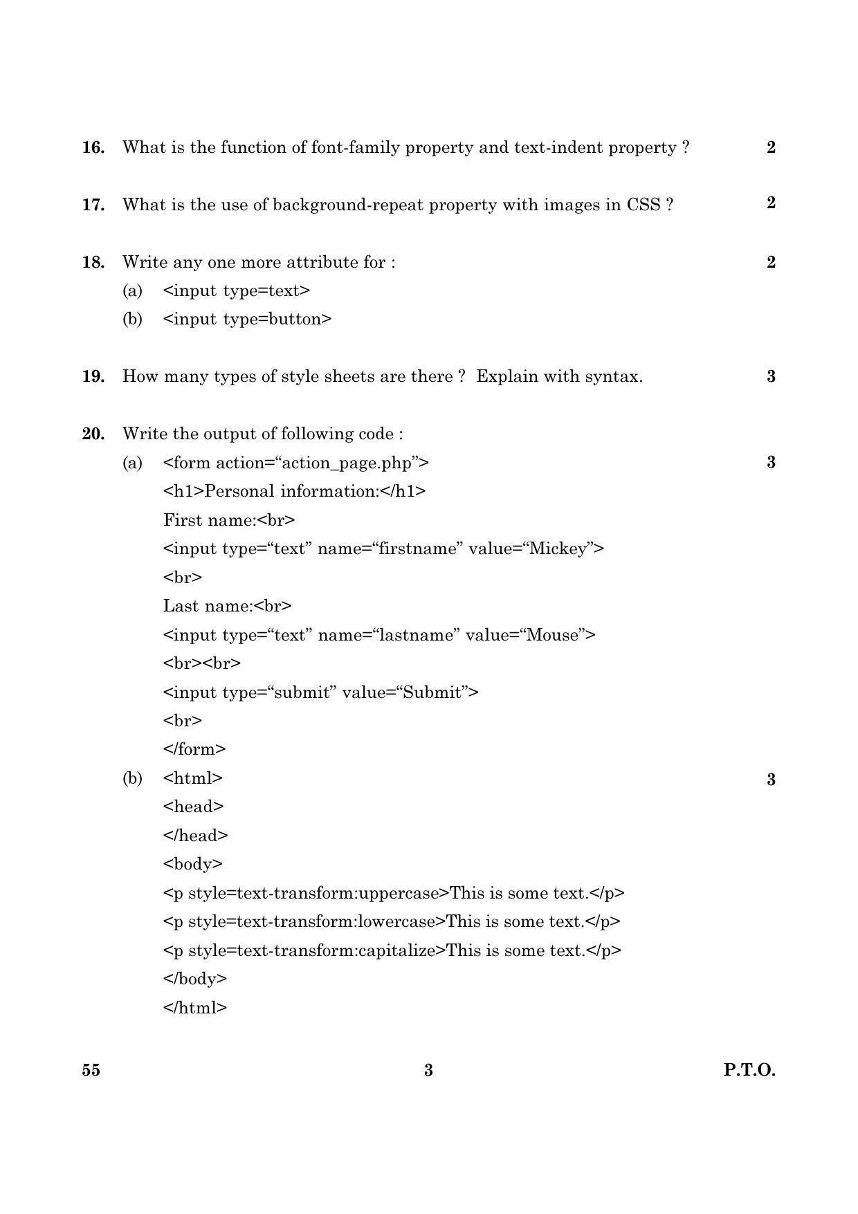 CBSE Class 10 055 Information And Communication Tech. 2016 Question Paper - Page 3