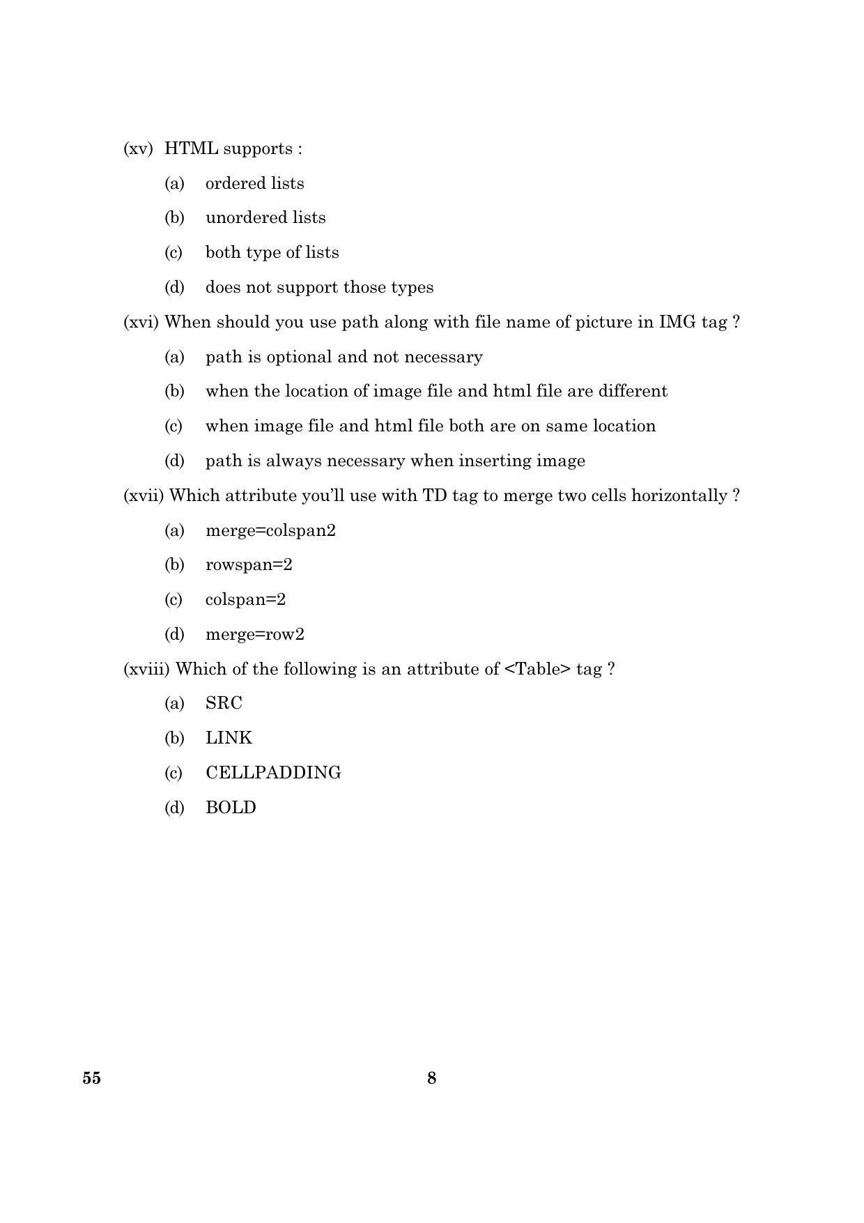 CBSE Class 10 055 Information And Communication Tech. 2016 Question Paper - Page 8