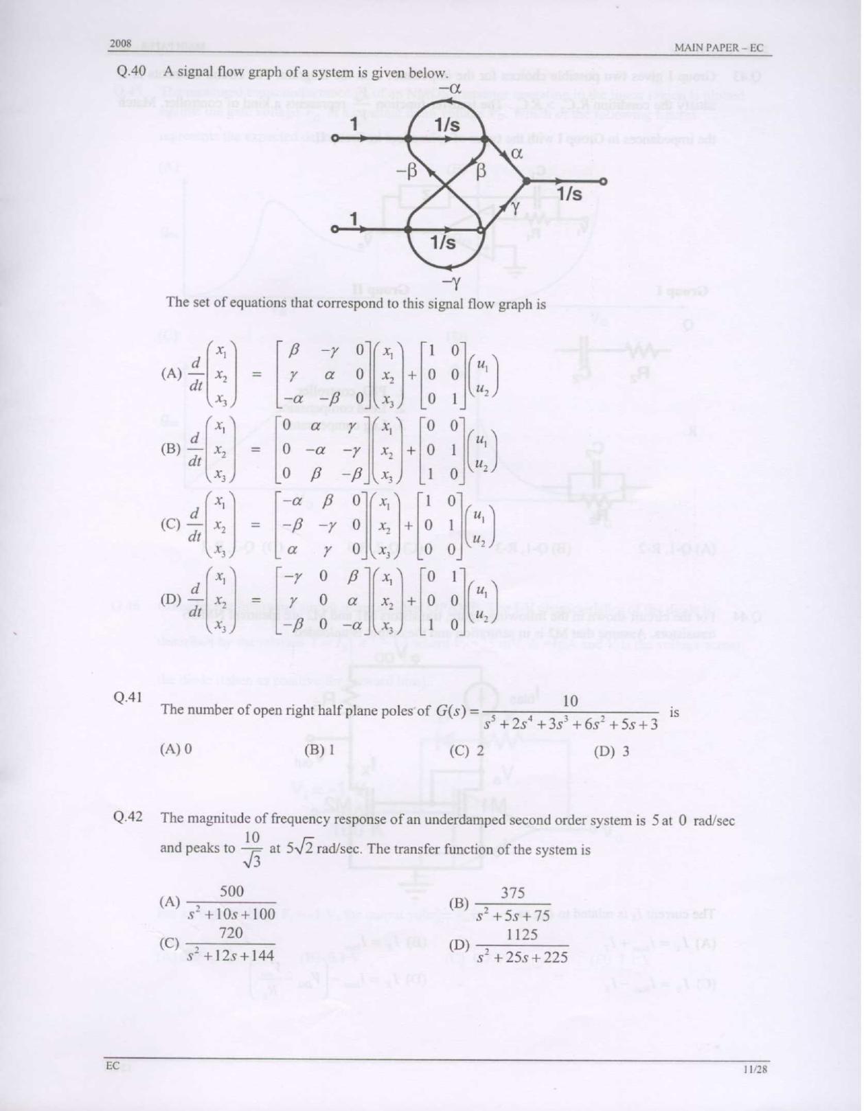 GATE 2008 Electronics and Communication Engineering (EC) Question Paper with Answer Key - Page 11