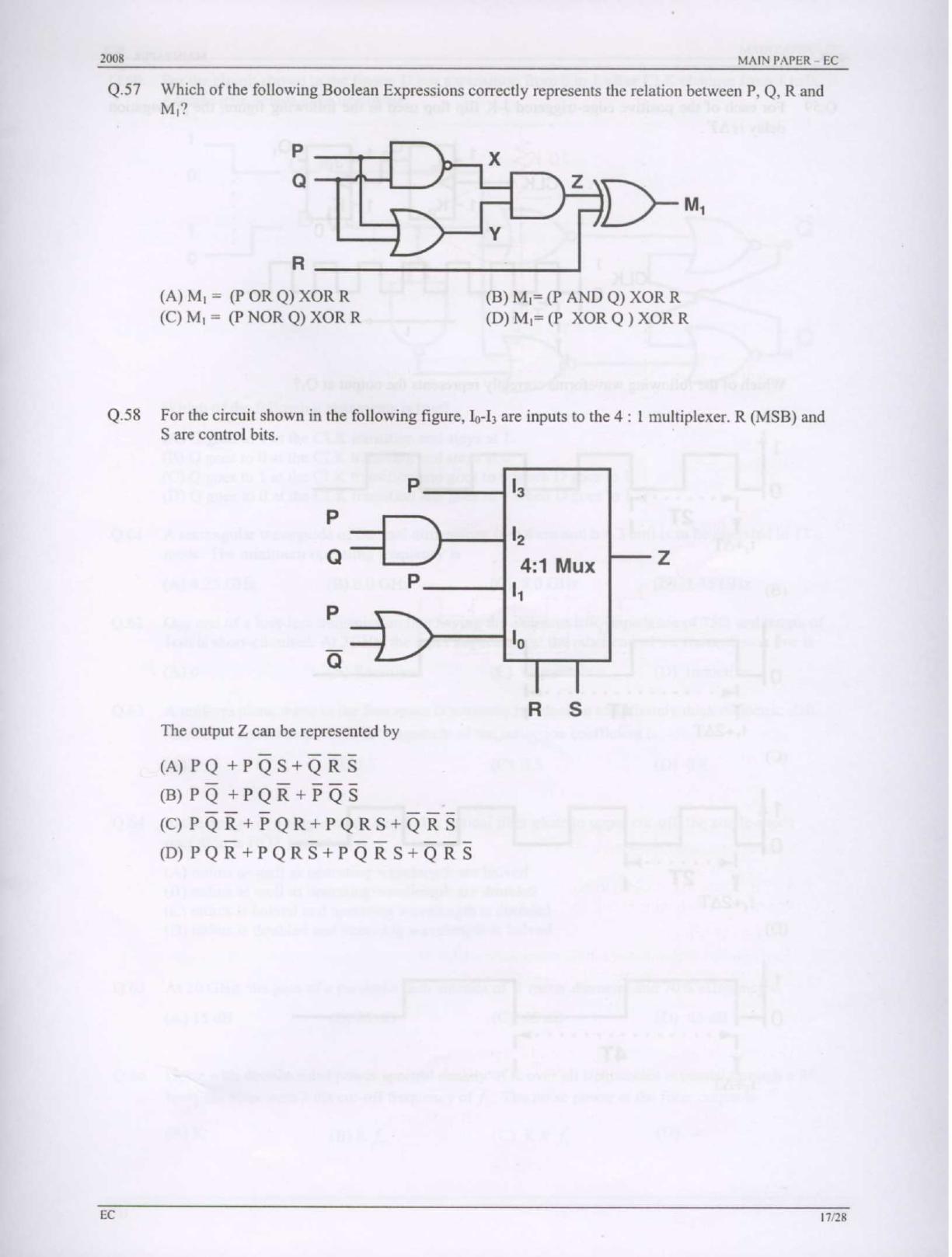 GATE 2008 Electronics and Communication Engineering (EC) Question Paper with Answer Key - Page 17