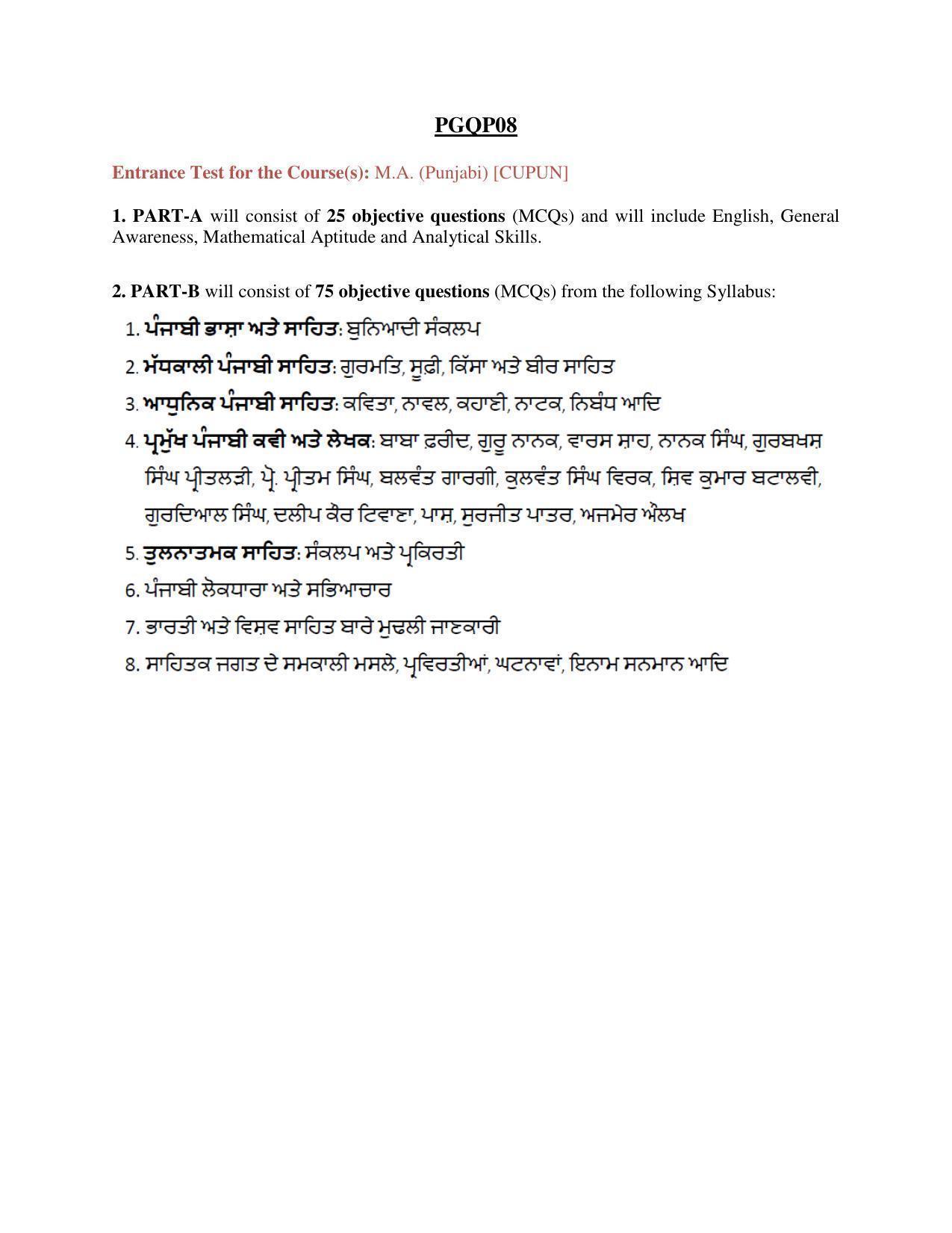 Syllabus of PG CU-CET 2021 - Page 29