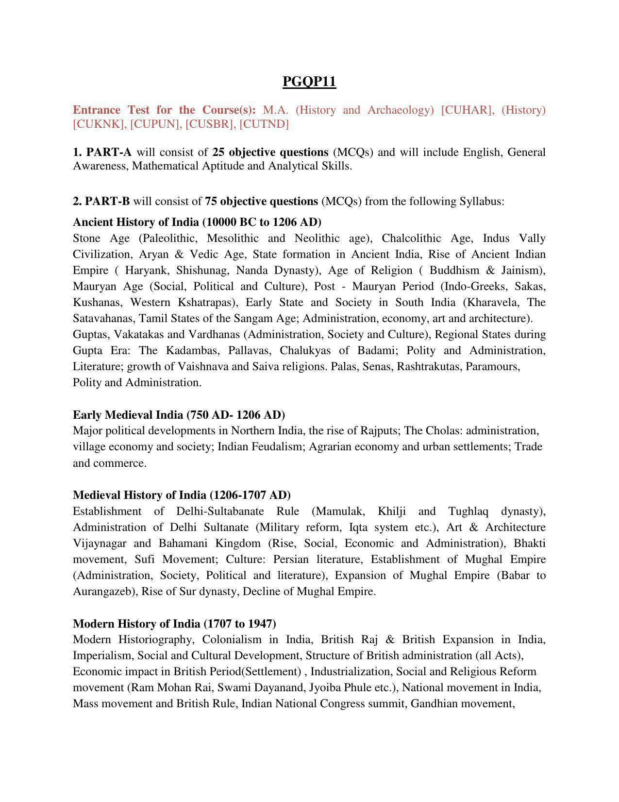 Syllabus of PG CU-CET 2021 - Page 32