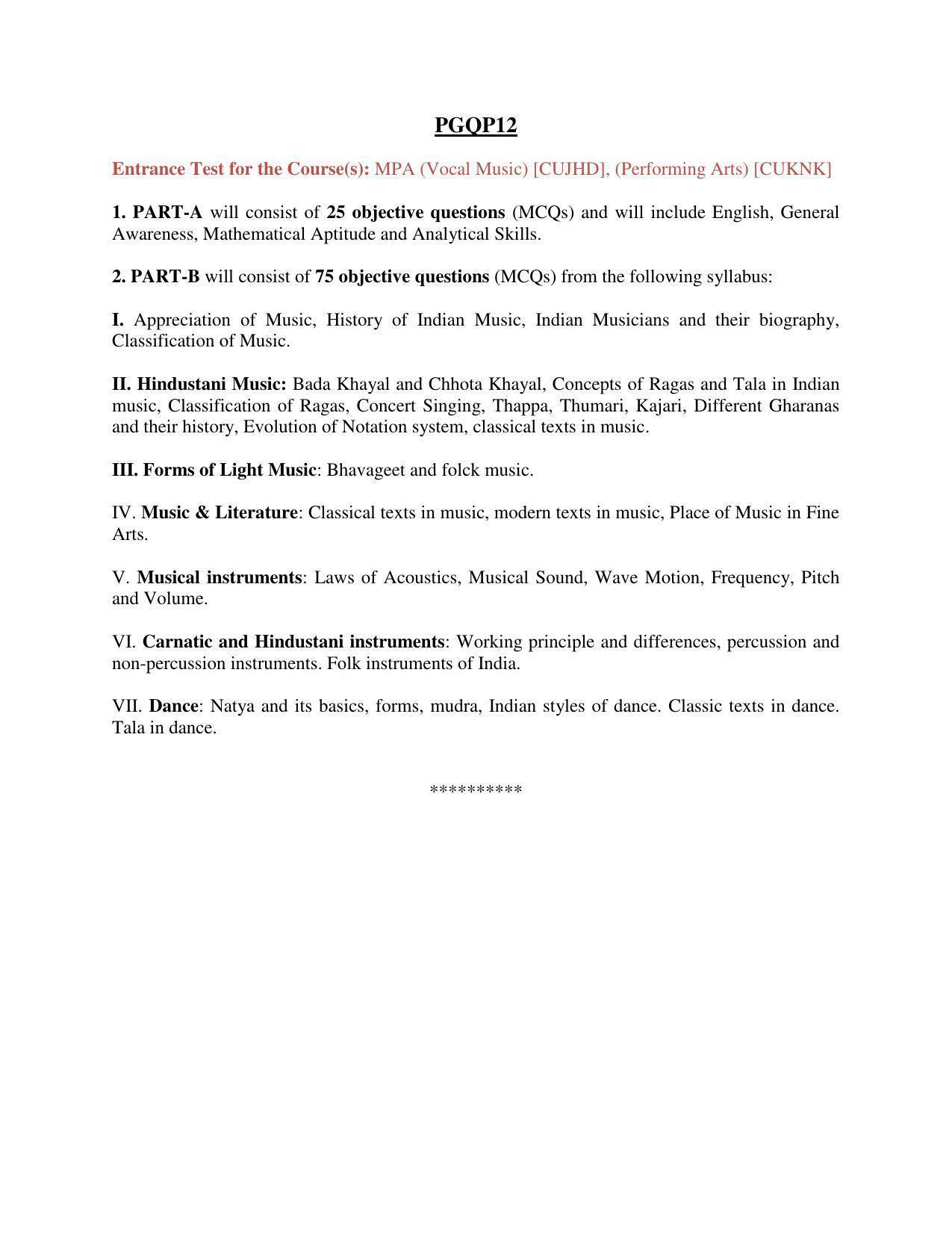 Syllabus of PG CU-CET 2021 - Page 34