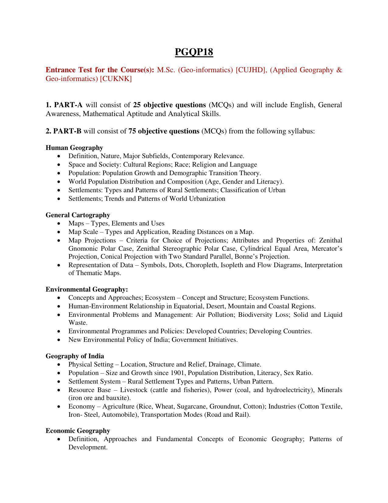 Syllabus of PG CU-CET 2021 - Page 48