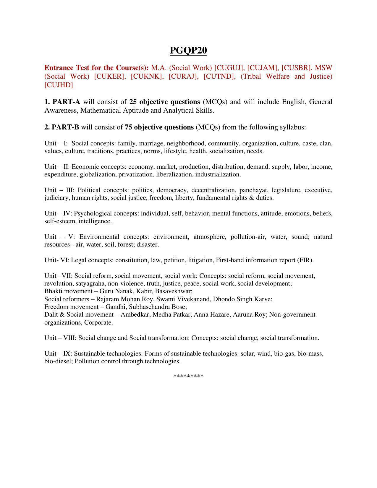 Syllabus of PG CU-CET 2021 - Page 53