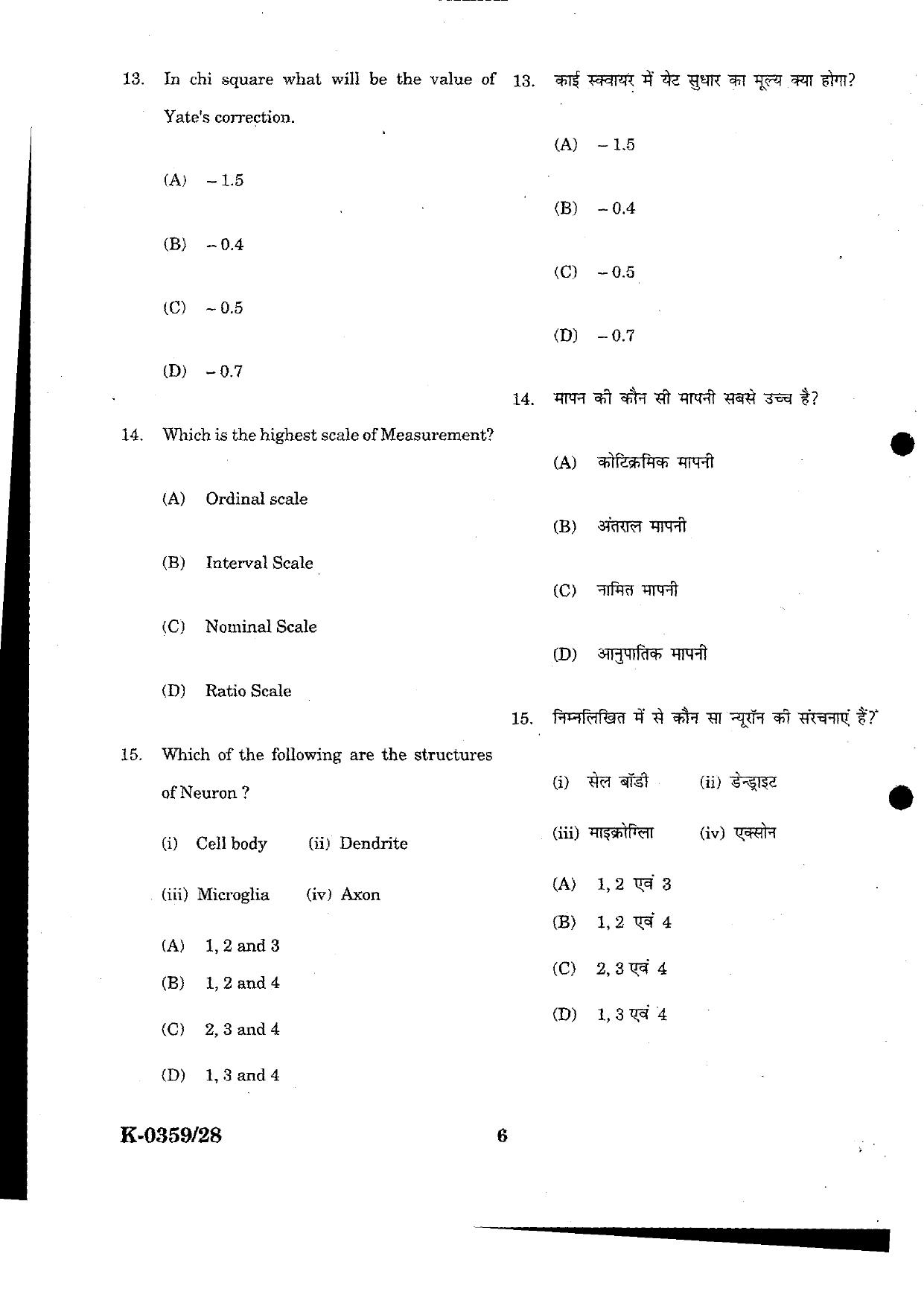 URATPG Psychology 2023 Sample Question Paper - Page 6