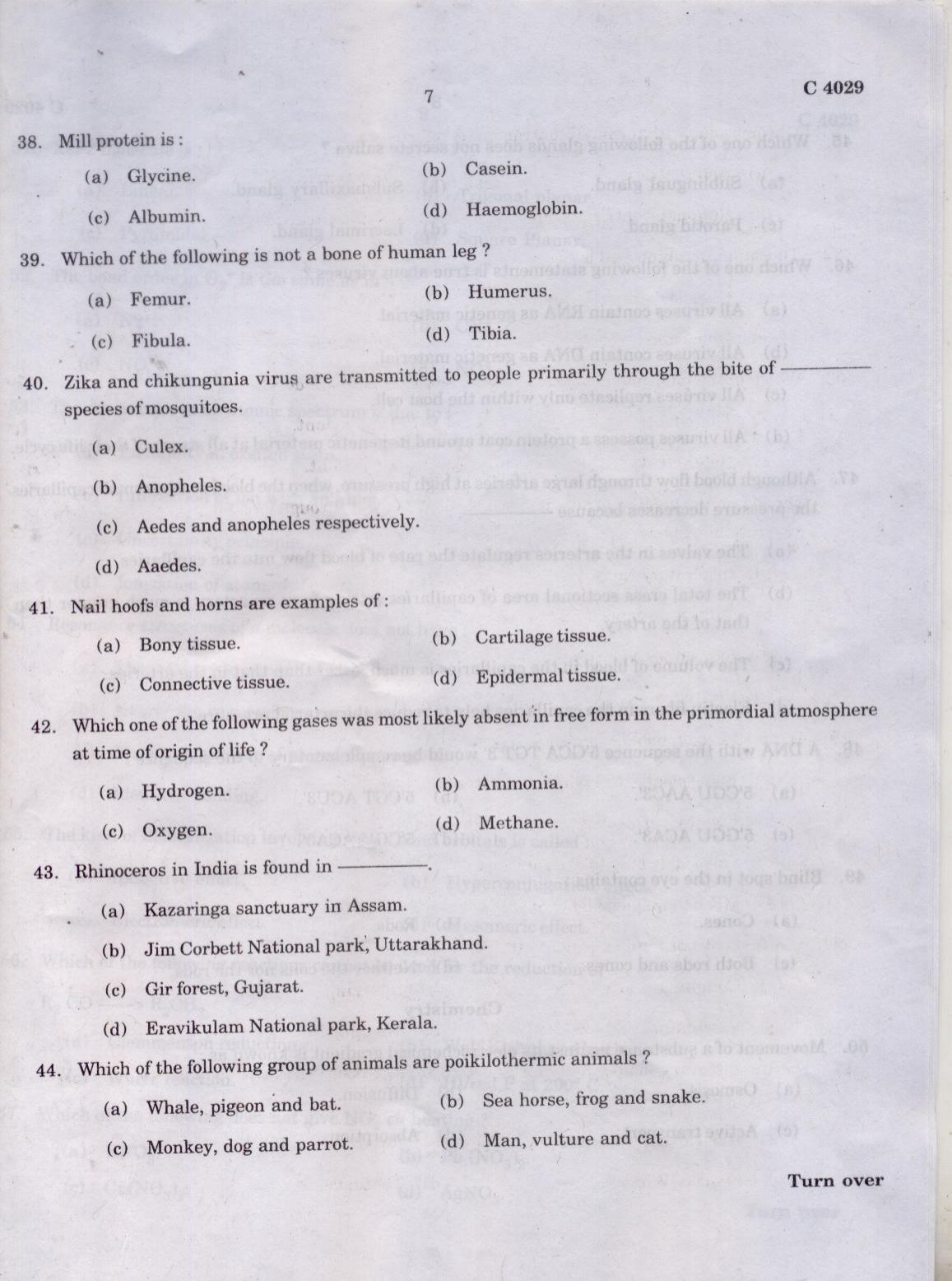 CUCAT 2021 Integrated M.Sc.Bioscience Question Paper - Page 7