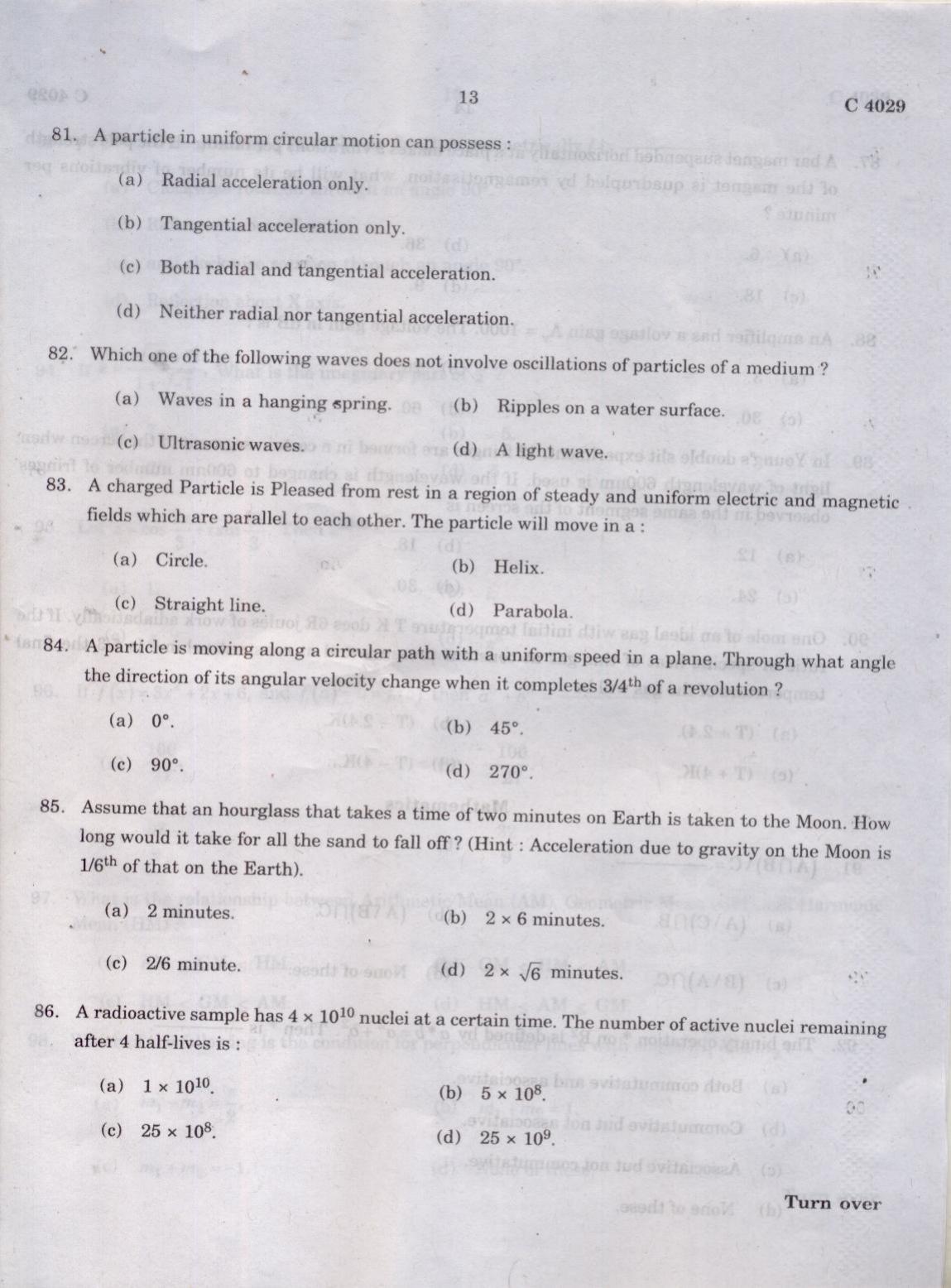 CUCAT 2021 Integrated M.Sc.Bioscience Question Paper - Page 13
