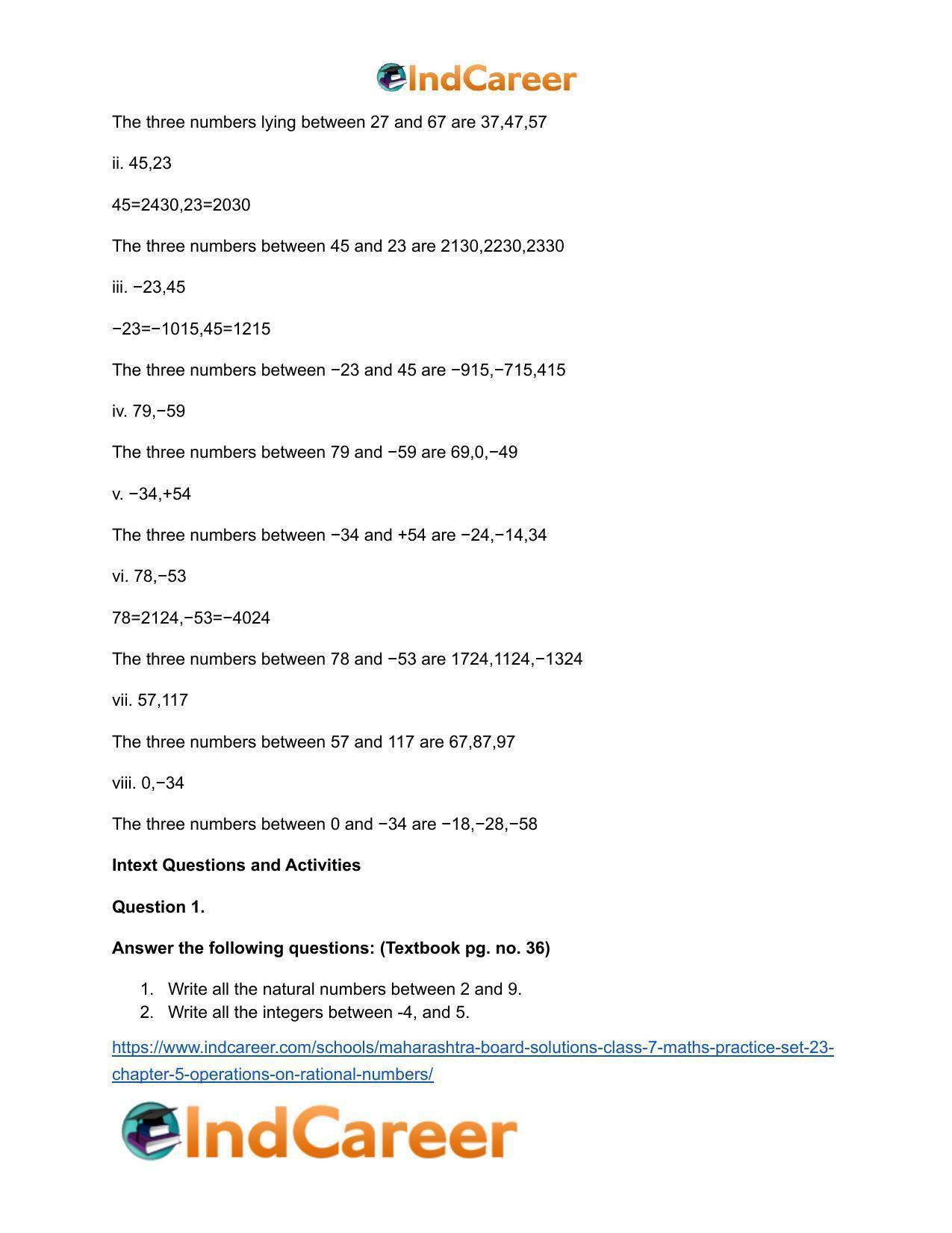 Maharashtra Board Solutions Class 7-Maths (Practice Set 23): Chapter 5- Operations on Rational Numbers - Page 3