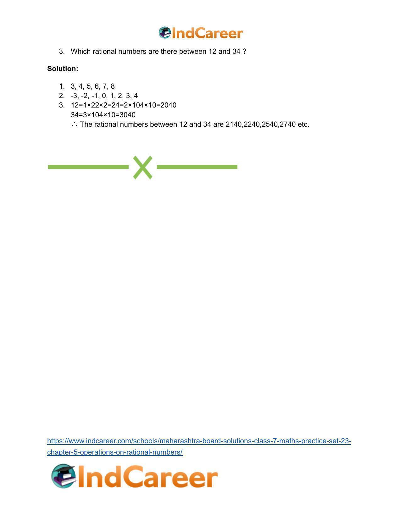 Maharashtra Board Solutions Class 7-Maths (Practice Set 23): Chapter 5- Operations on Rational Numbers - Page 4