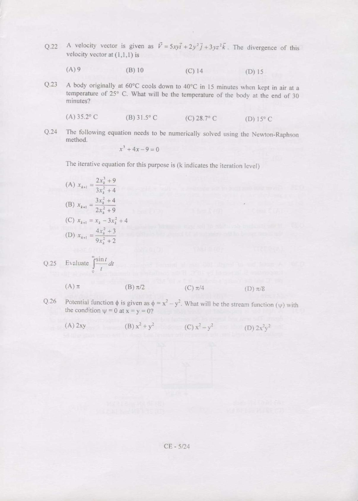 GATE 2007 Civil Engineering (CE) Question Paper with Answer Key - Page 5