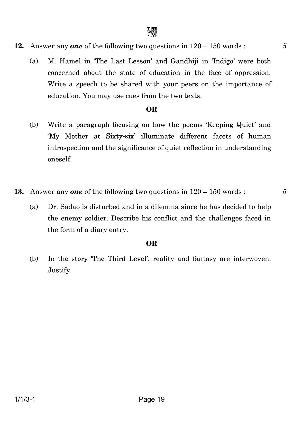 CBSE Class 12 1-1-3 English Core 2024 Question Paper - Page 19