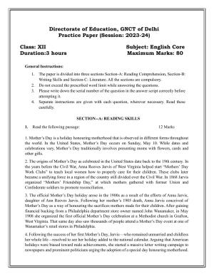 Edudel Class 12 English Practice Papers-2 (2023-24)