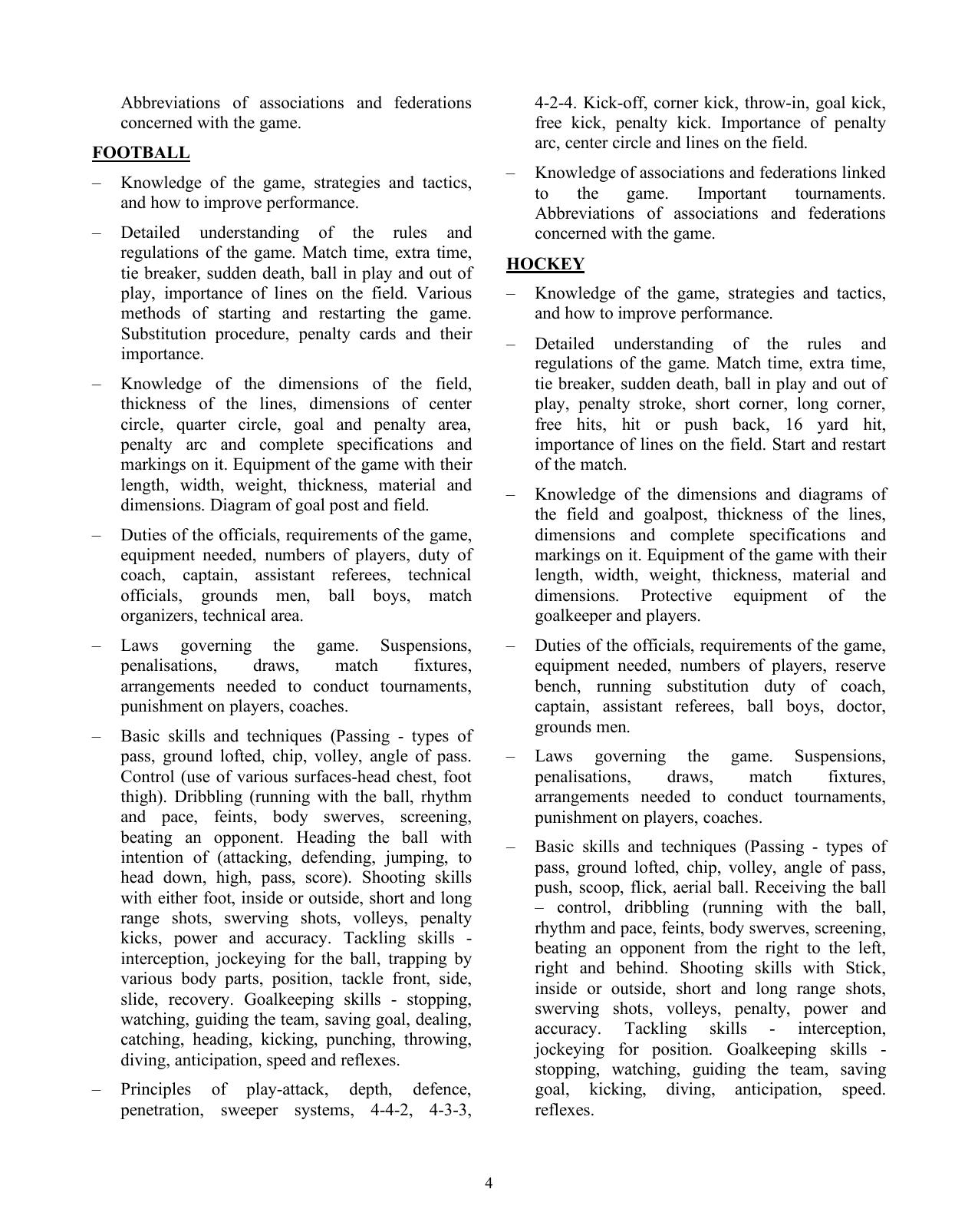 ISC Class XI & XII Physical Education 2025 Syllabus - Page 4