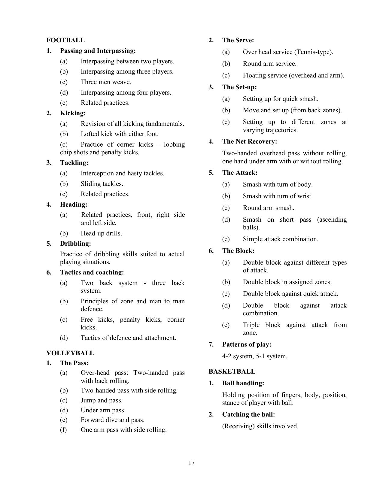 ISC Class XI & XII Physical Education 2025 Syllabus - Page 17