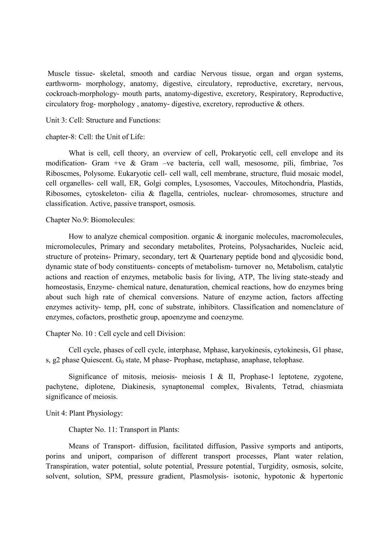 Haryana Board Class 11 Biology Syllabus 2023 - Page 5