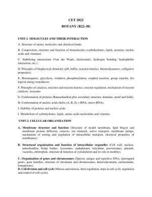AP RCET Botany Syllabus