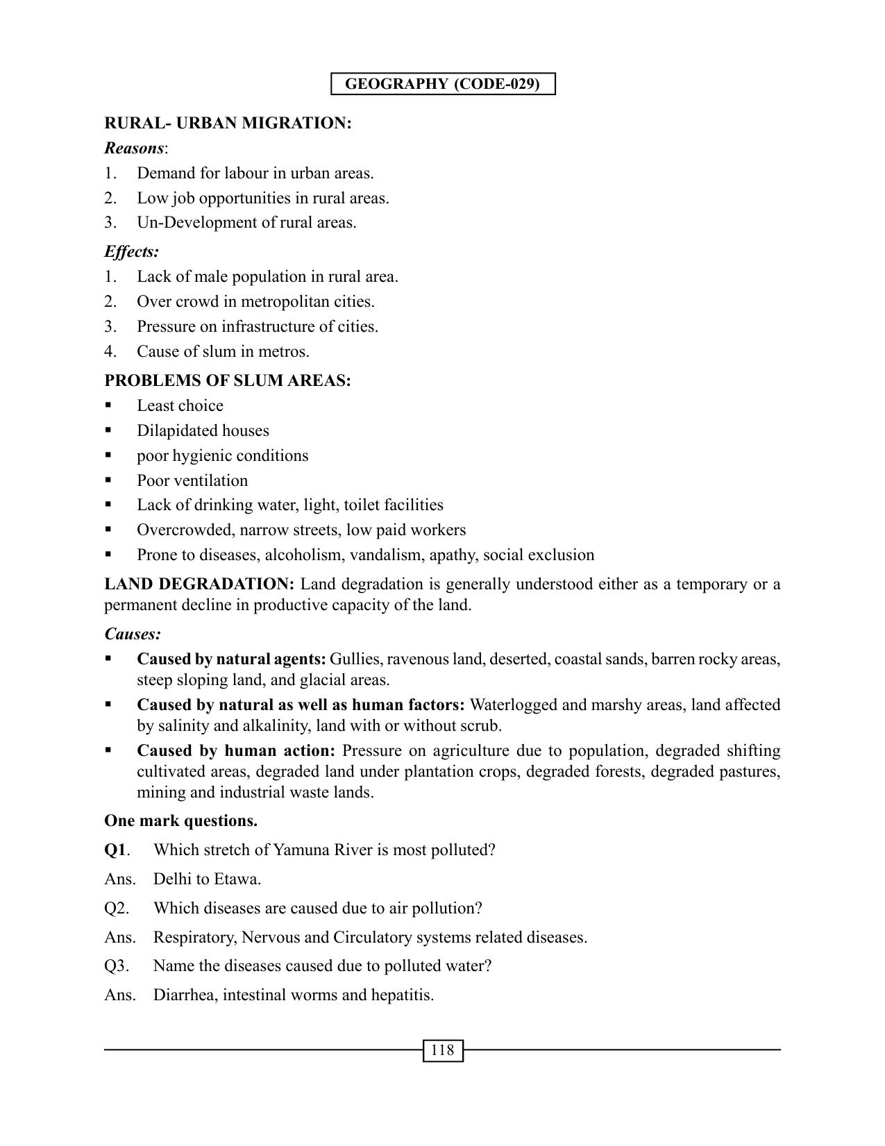 CBSE Worksheets for Class 12 Geography Geographical Perspective on Selected Issues and Problems - Page 5