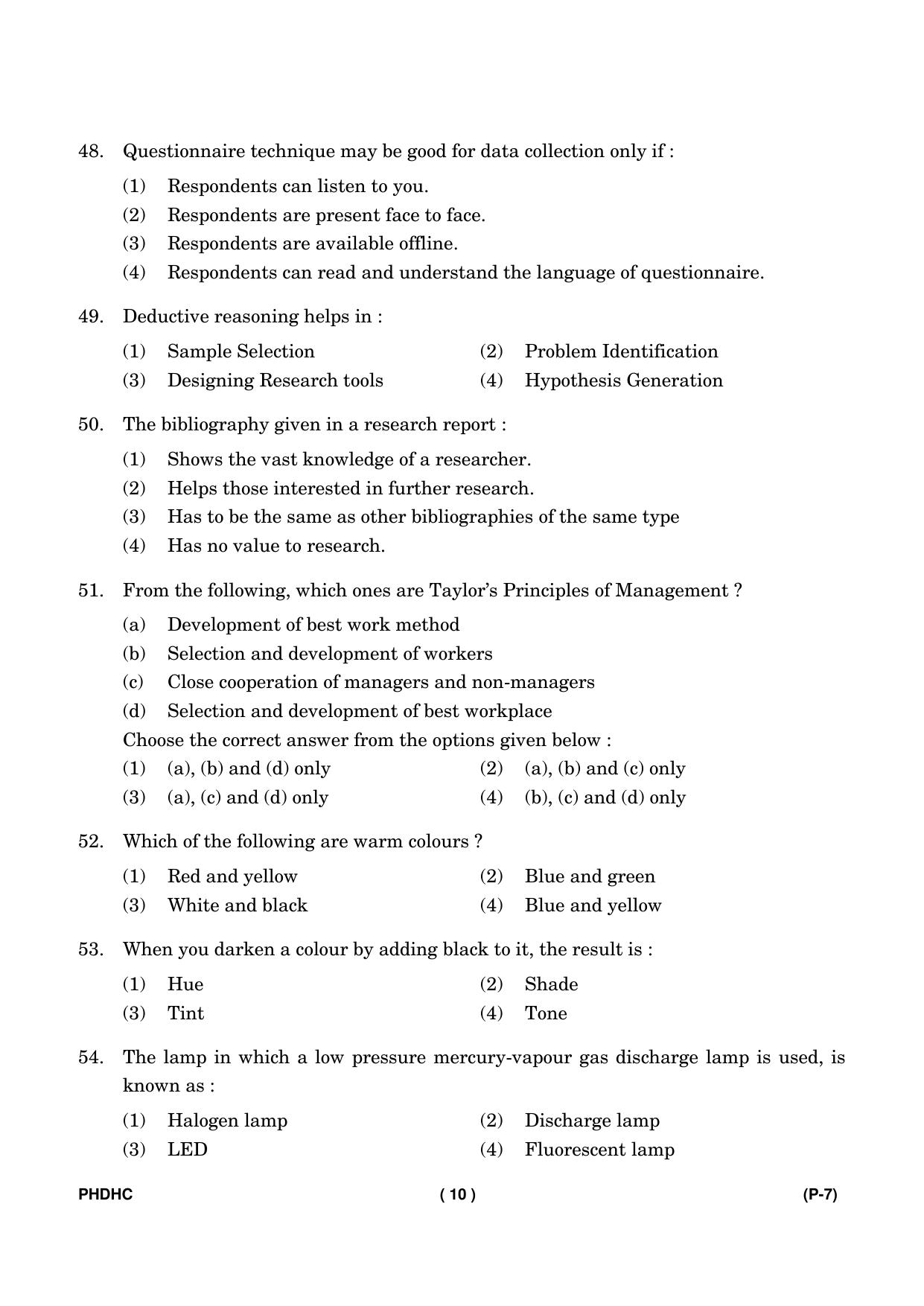IGNOU PhD Entrance Test Ph. D. (Home Science) Entrance Test, July, 2023 Question Paper - Page 11