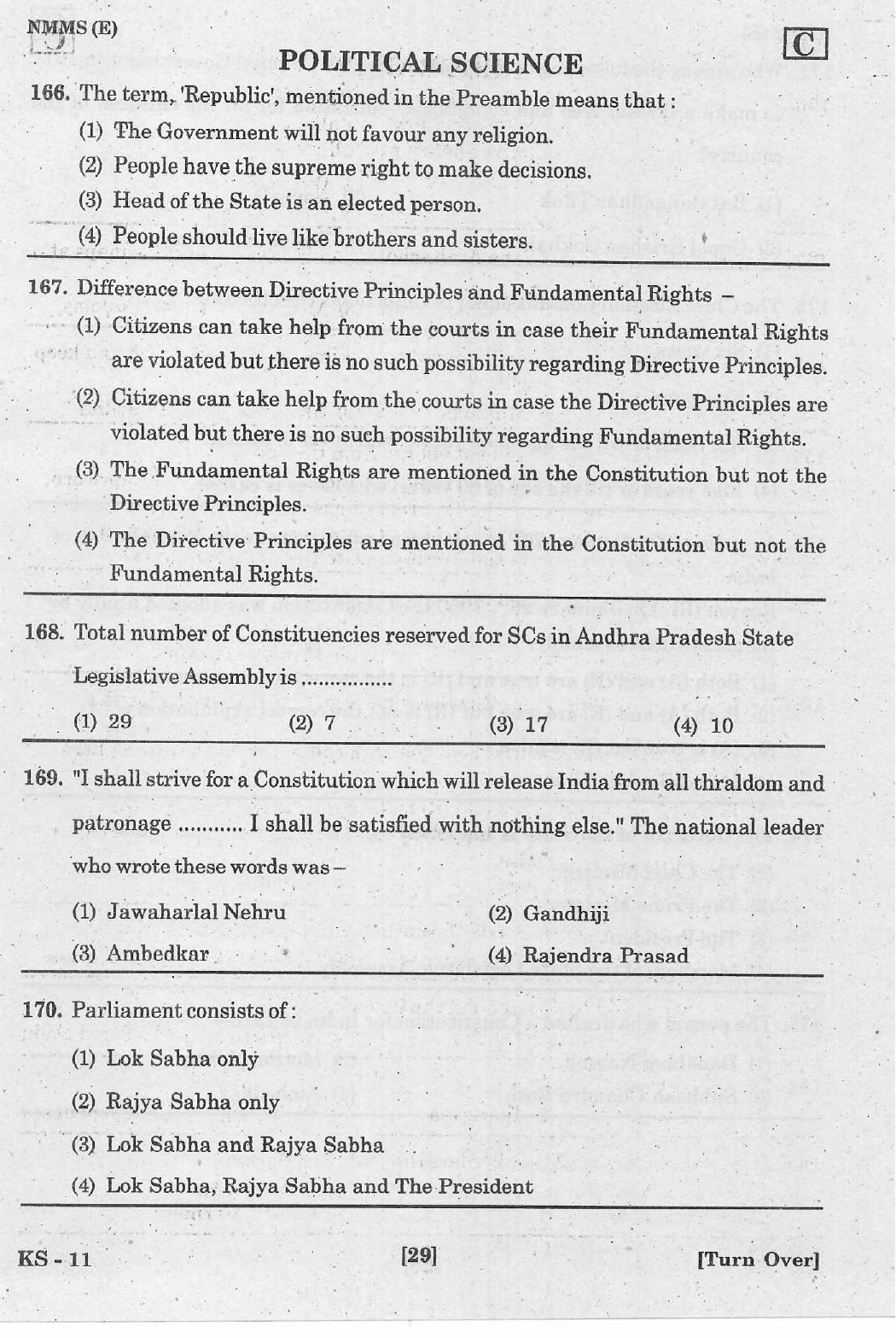 NMMS Feb 2021 - Booklet Code-C (English Medium) - Page 29