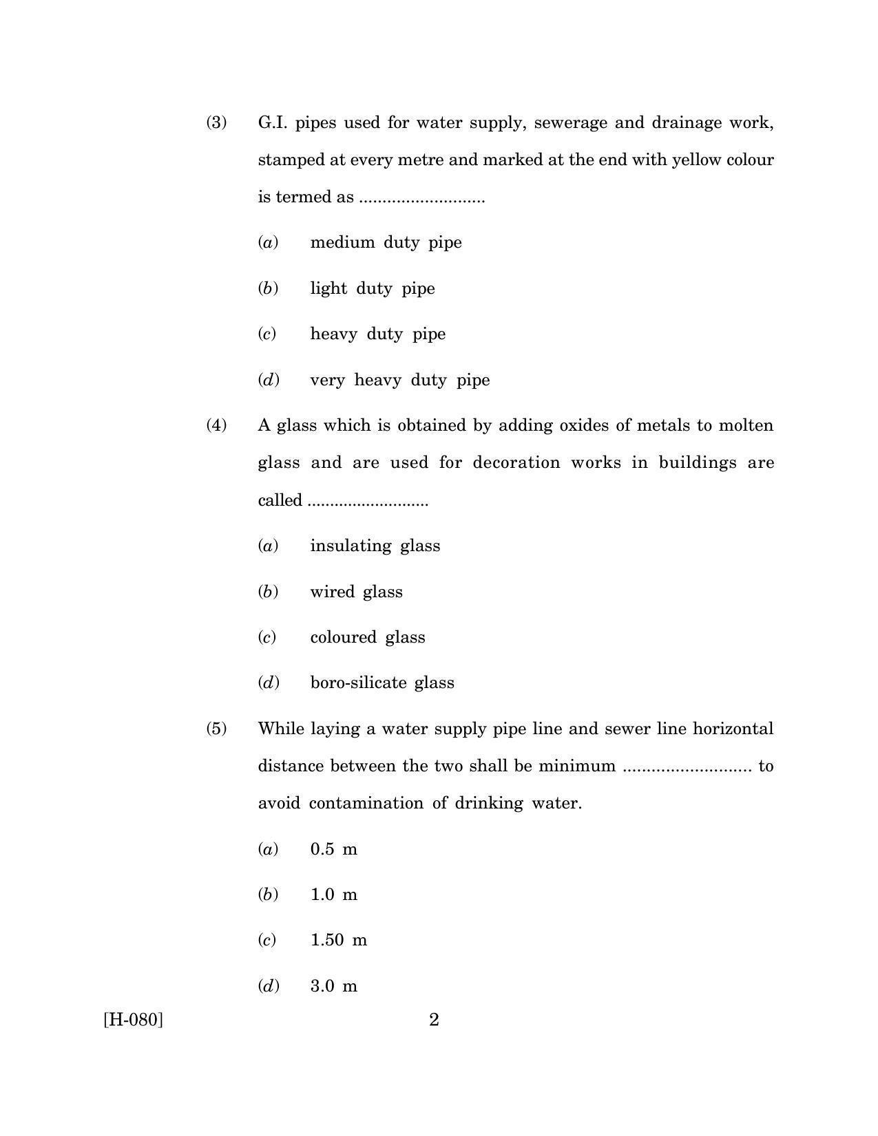 Goa Board Class 12 Construction (March 2019) Question Paper - Page 2