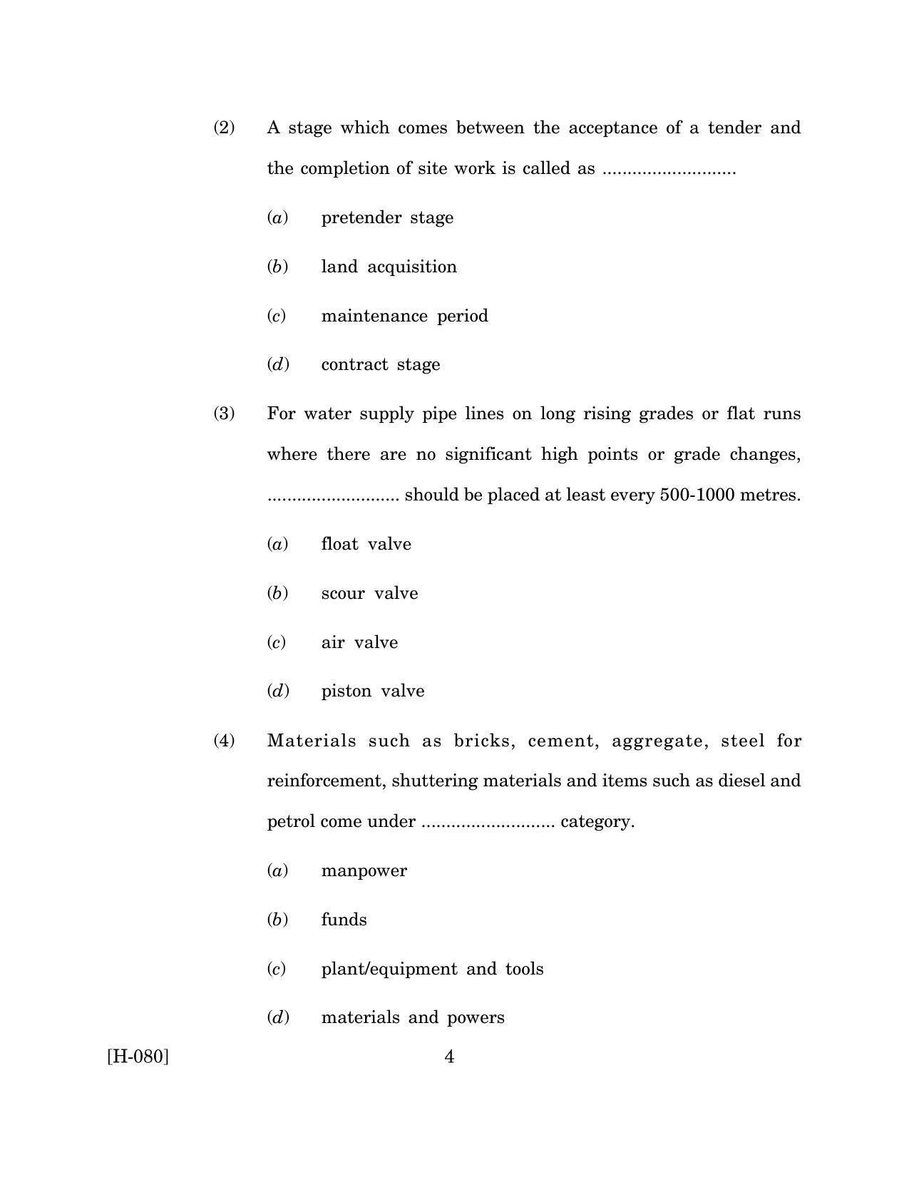 Goa Board Class 12 Construction (March 2019) Question Paper - Page 4