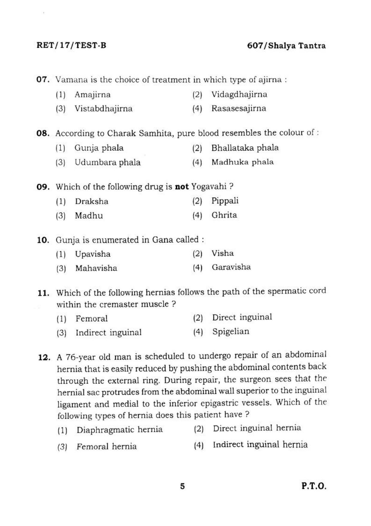 BHU RET SALYA TANTRA  2017 Question Paper - Page 6